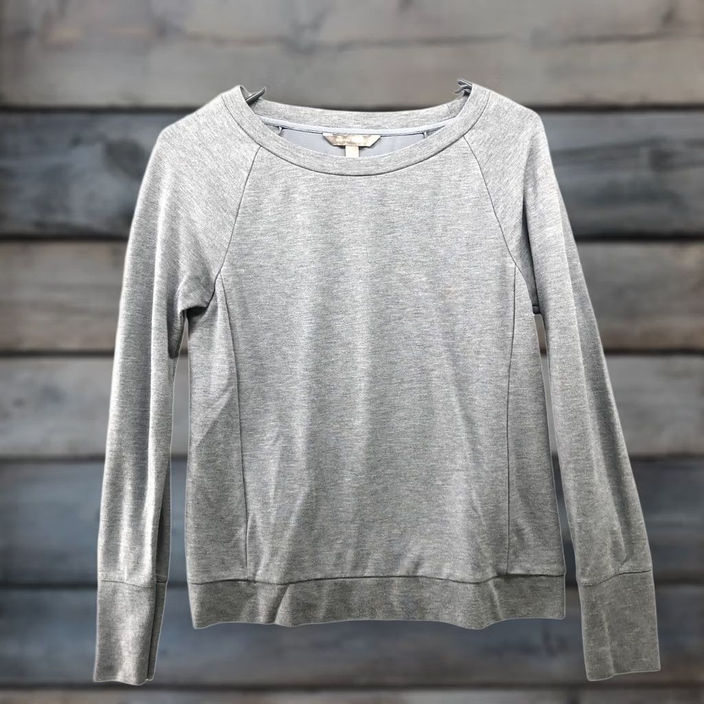 Banana Republic VINTAGE Banana Republic Ponte Silk Sweatshirt Womens XS Gray Mixed Media Pullover Size XS / US 0-2 / IT 36-38 - 1 Thumbnail
