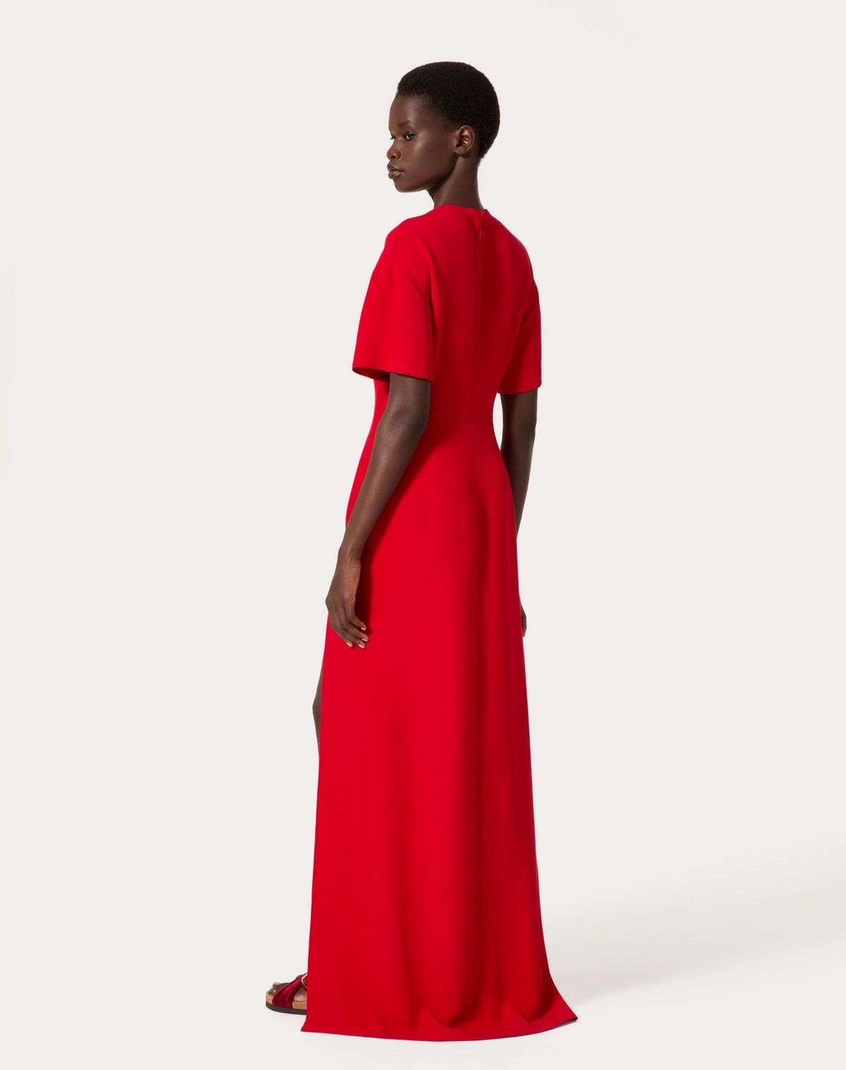 Valentino o1s1wg110525 Cady Couture Long Dress in Red Size M / US 6-8 / IT 42-44 - 5 Thumbnail
