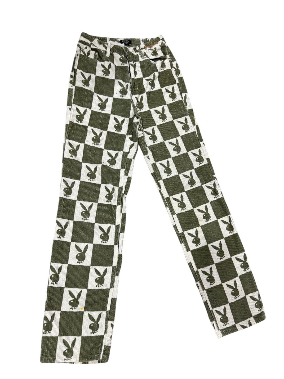 Pacsun × Playboy PLAYBOY OVERPRINT CORDUROY PANTS STRAIGHT TYPE Size US 26 / EU 42 - 2 Thumbnail