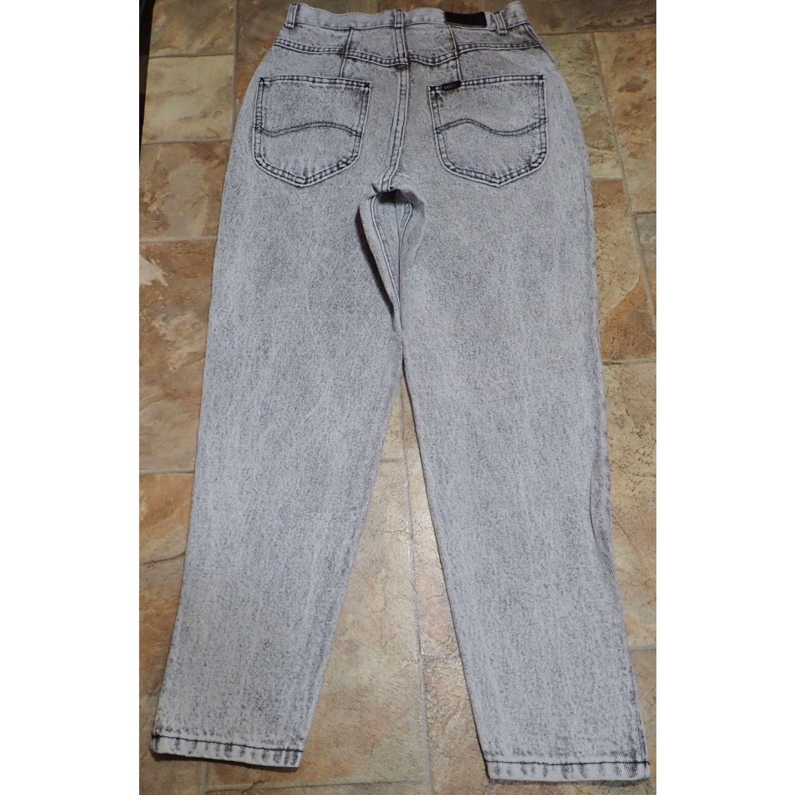 Lee VINTAGE Lee Riders Gray Acid Wash Mom Jeans 10 Womens 27x25 High Waisted 80s Union Made USA Size 32" / US 10 / IT 46 - 2 Thumbnail