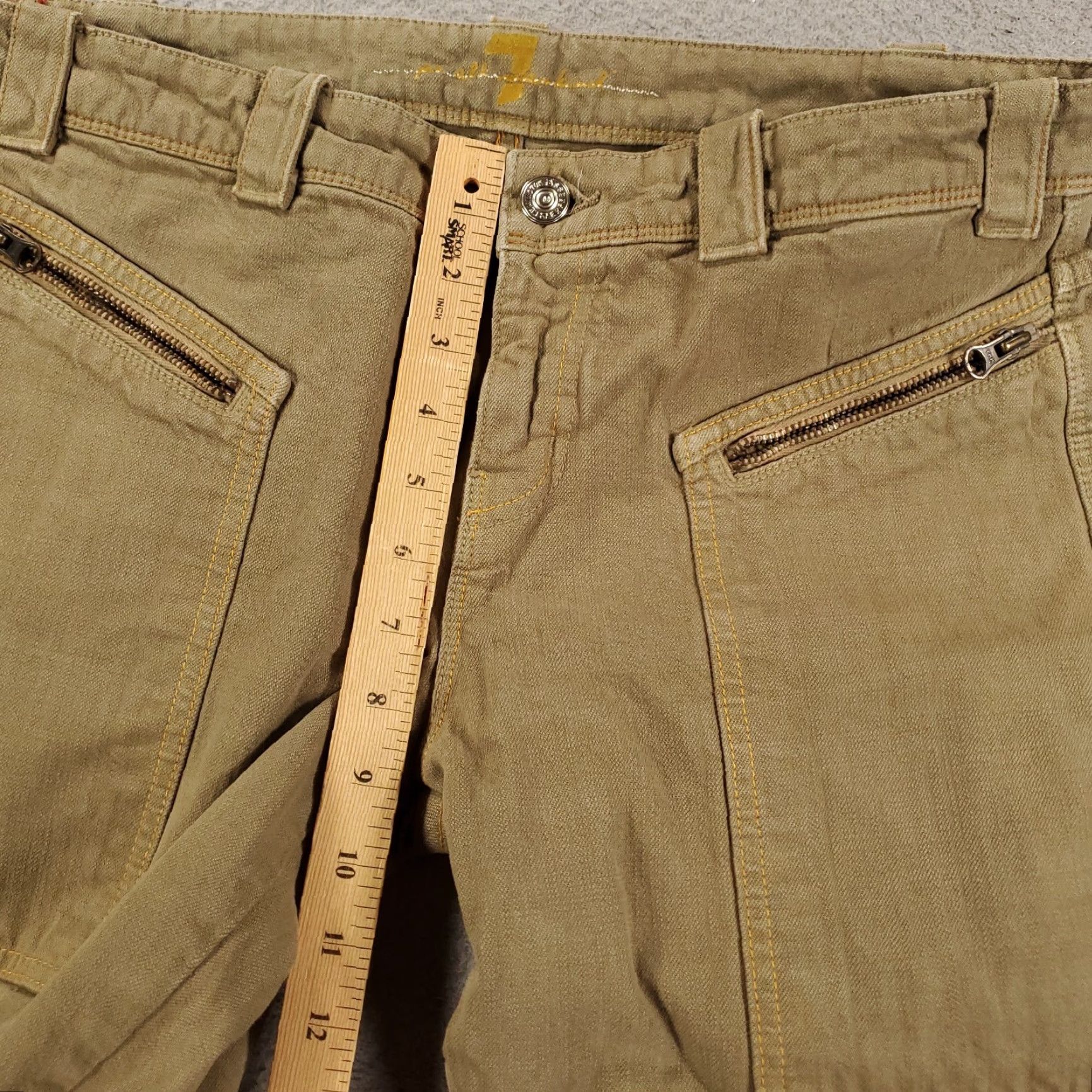 7 For All Mankind Womens 7 For All Mankind Pants Time Wide-Leg Cargo Zip Front Pockets Brown Tan 30 34x33 90s Vintage Womens Size 30" / US 8 / IT 44 - 4 Thumbnail