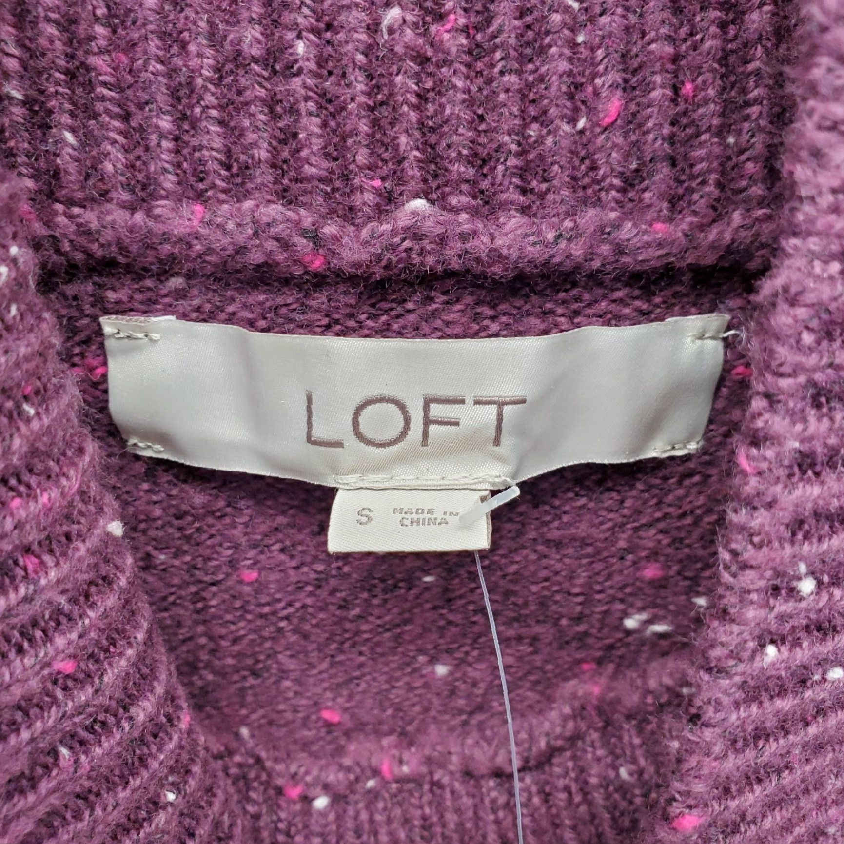 Loft LOFT Womens Size S Purple Speckled Knit Turtleneck Pullover Shirt Size S / US 4 / IT 40 - 5 Thumbnail