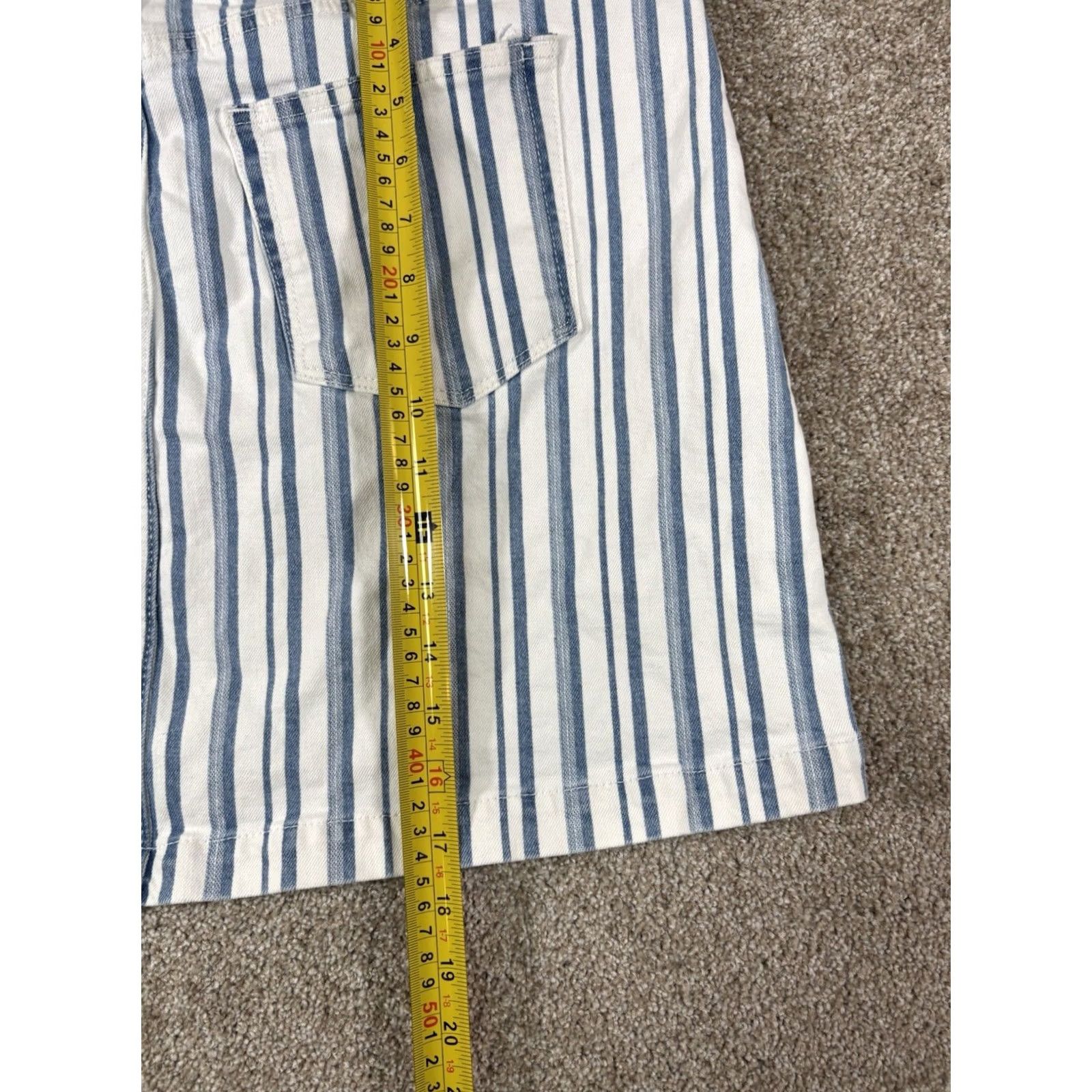 Loft LOFT Skirt Denim Striped Mini Short Pockets Button Size 10 Blue White Women Regular Womens Pre-owned Excellent Size 32" / US 10 / IT 46 - 6 Thumbnail