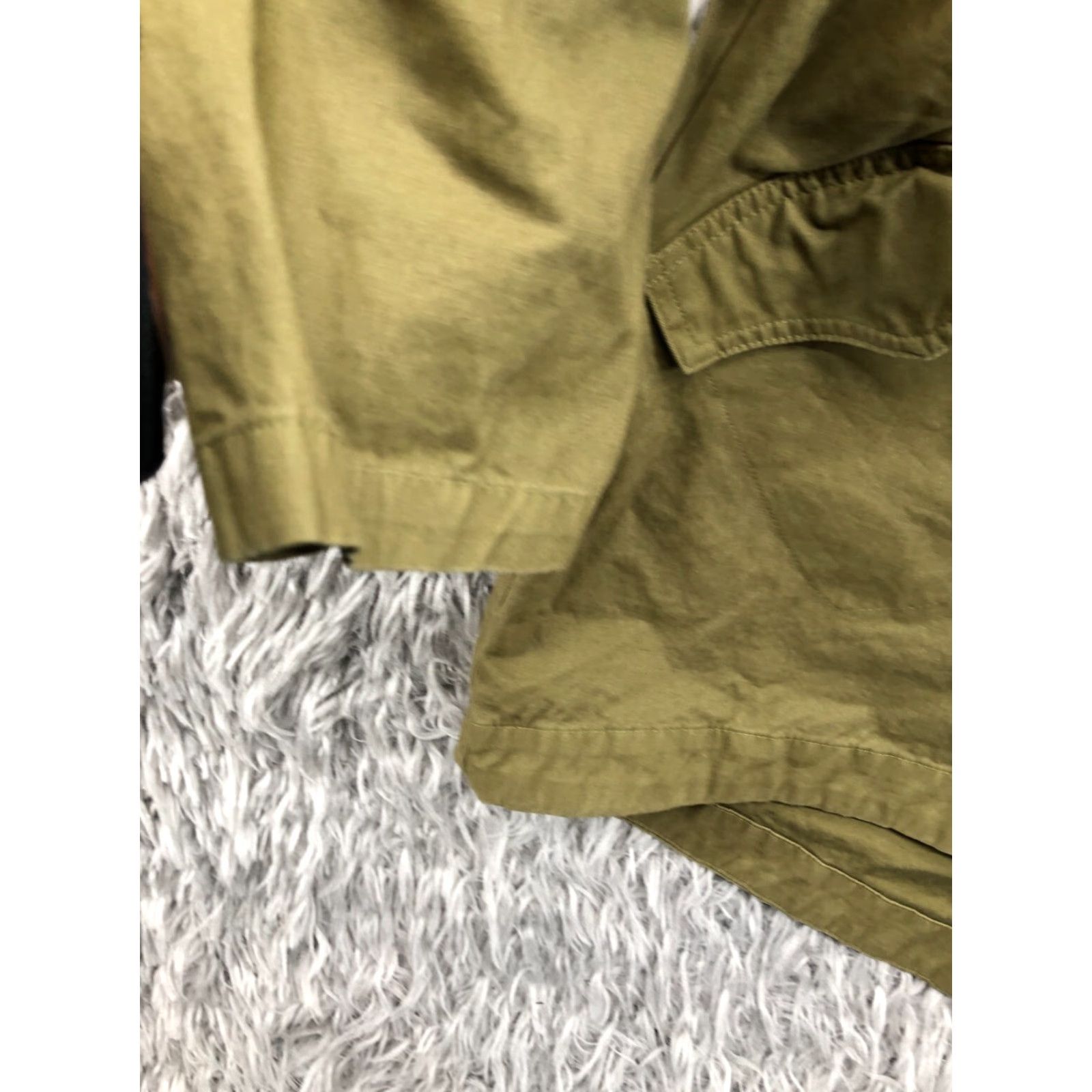 Vintage Sophie Rue Jacket Womens M Green Cinch Waist Pockets Round Neck Zip Woven Coat Top Size M / US 6-8 / IT 42-44 - 2 Thumbnail