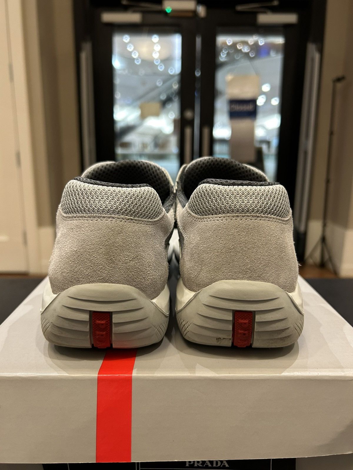Prada Prada Americas Cup Strap Sneaker - Grey Size US 5.5 / EU 38 - 3 Thumbnail