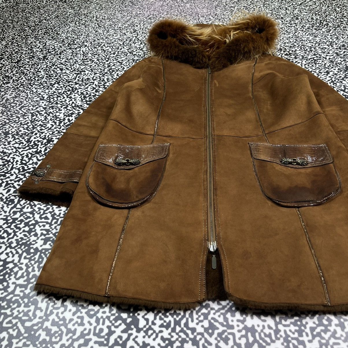 Vintage Vintage 00s Stella Rossa Leather Fur Sheepskin Coat Jacket Size M / US 6-8 / IT 42-44 - 5 Thumbnail