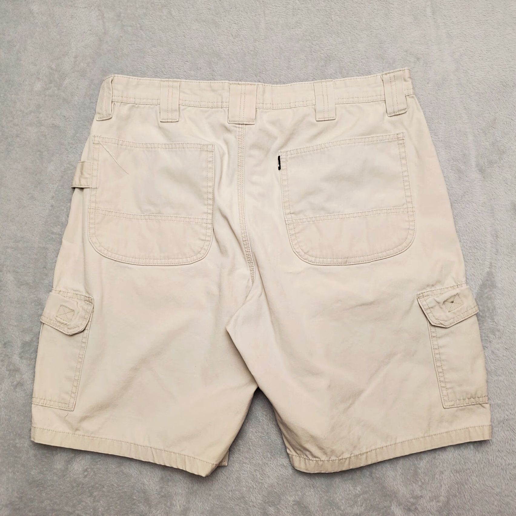 Vintage Key Shorts Mens 36 Beige Flat Front Zip Cargo Ripstop Canvas Outdoors Hike Size US 36 / EU 52 - 2 Thumbnail