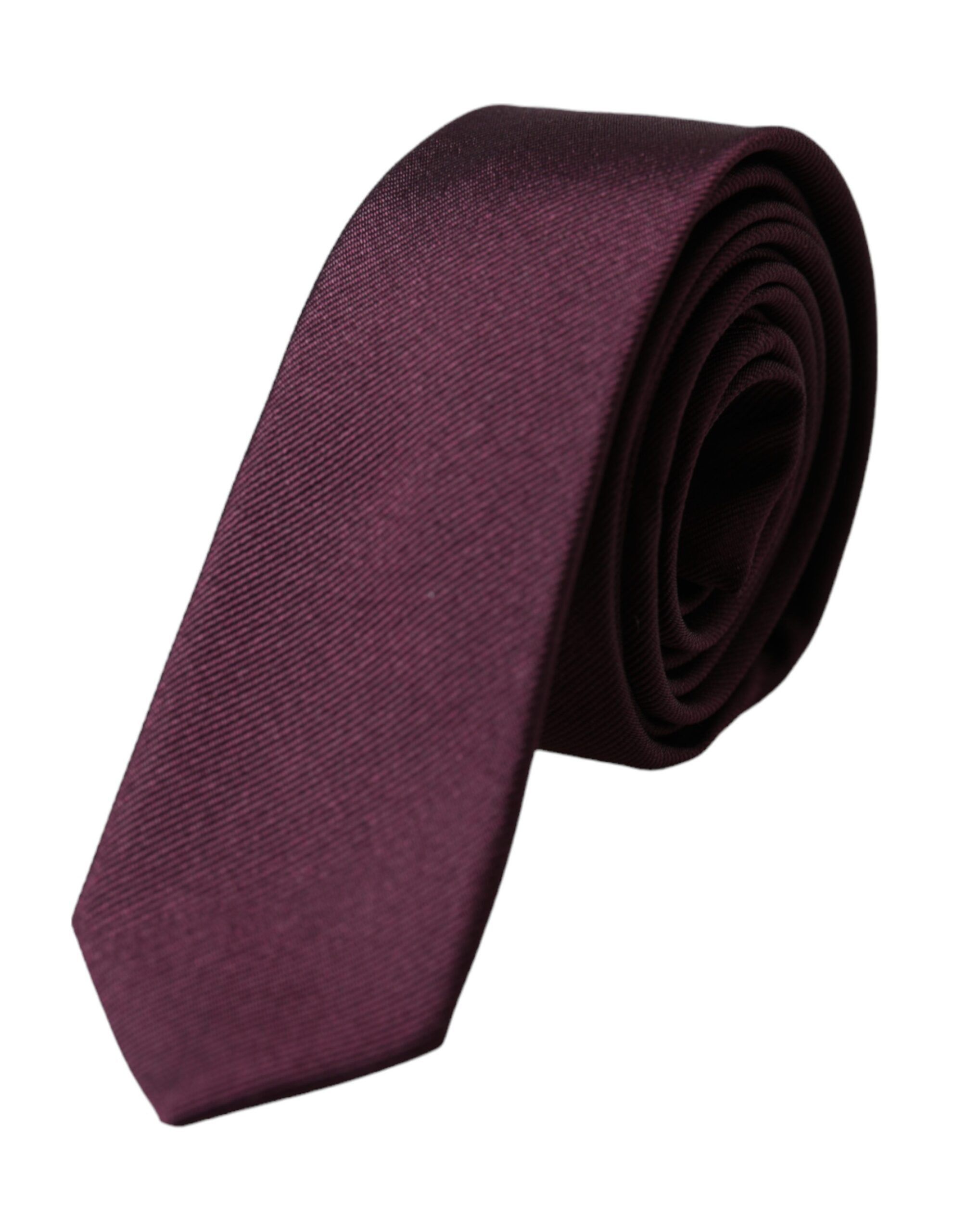 Dolce & Gabbana Bordeaux Solid 100% Silk Adjustable Men Men's Tie Size ONE SIZE - 1 Thumbnail