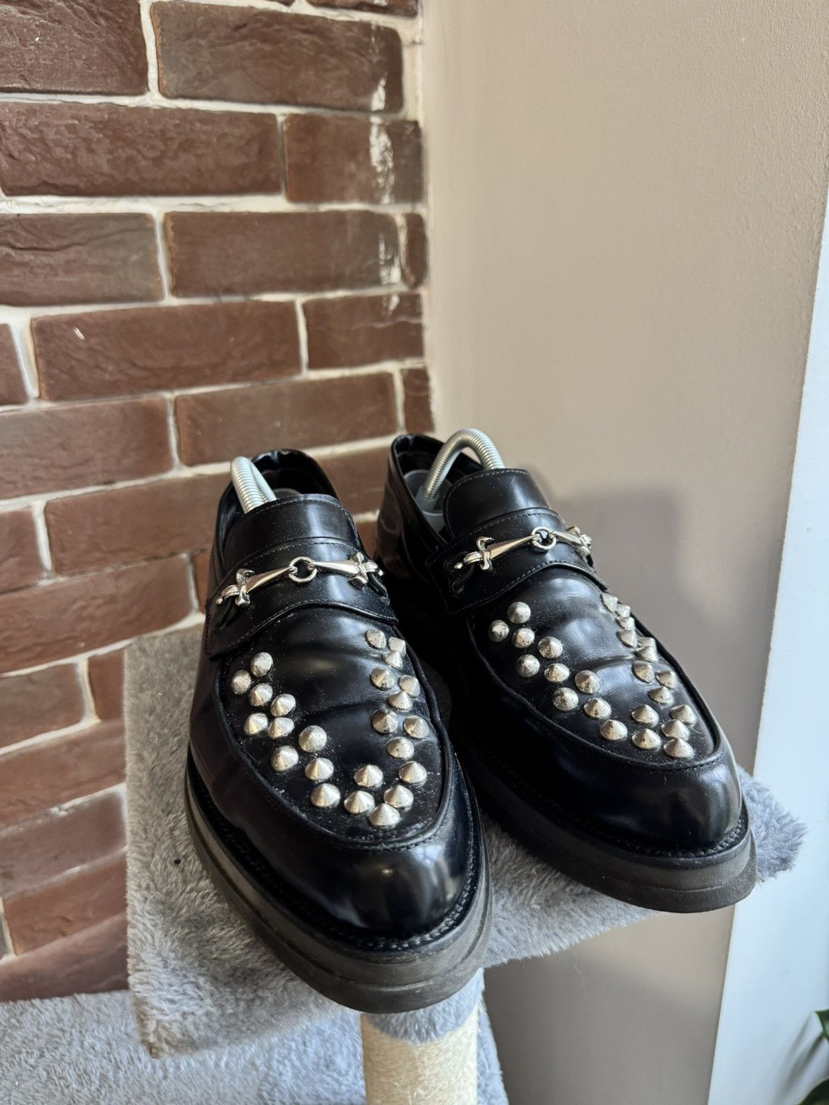 Leather Vintage Cesare Paciotti Studded Platform Derby Leather Shoes Size US 7 / EU 40 - 5 Thumbnail