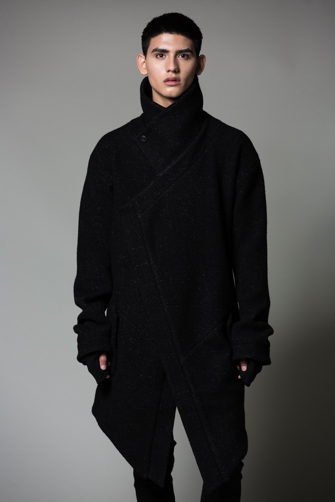 Boris Bidjan Saberi Asymmetrical Wool Jacket / Coat Size US L / EU 52-54 / 3 - 3 Thumbnail