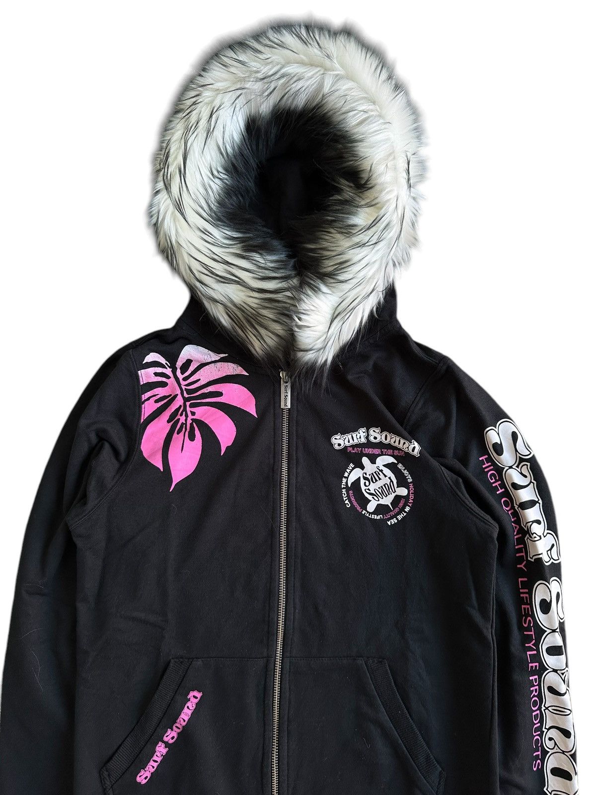 Hysteric Glamour VINTAGE SURF SOUND TURTLE POEM Fur Zip HOODIE LGB STYLE Size S / US 4 / IT 40 - 3 Thumbnail