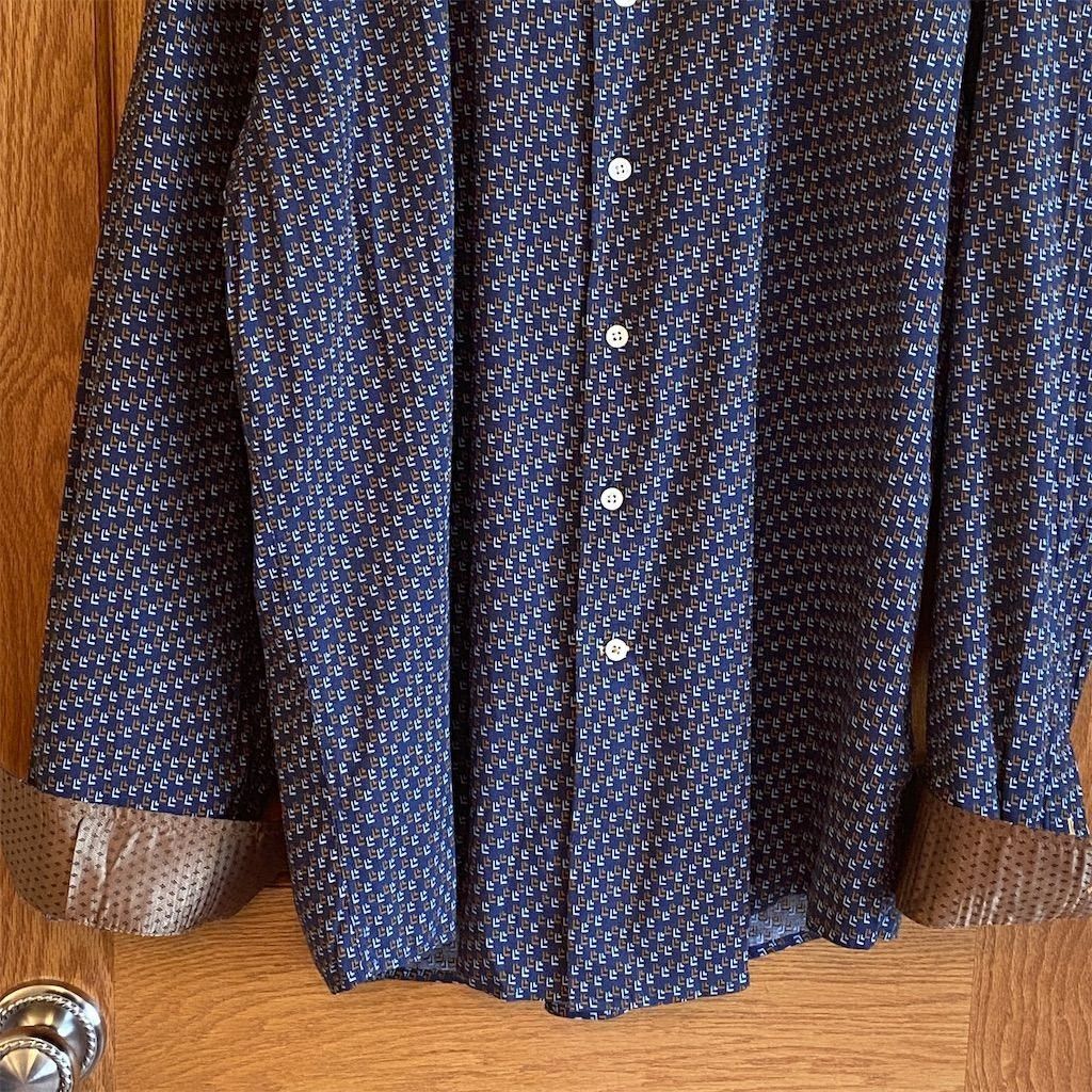 Other Paulo Solari Men's 2XL Blue Geometric Long Sleeve Button Do Size US XXL / EU 58 / 5 - 3 Thumbnail