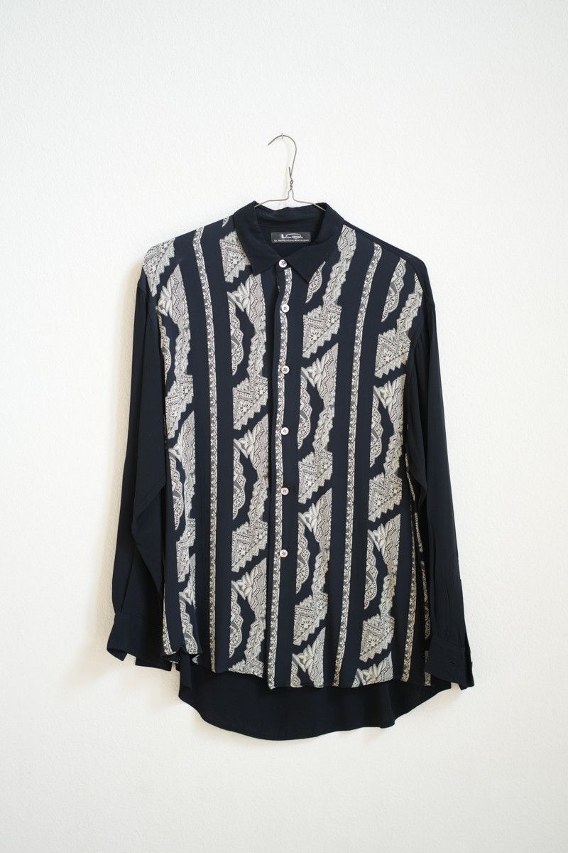 Yohji Yamamoto LQ Men // 80's Rayon Lace Button-up Size US L / EU 52-54 / 3 - 1 Thumbnail