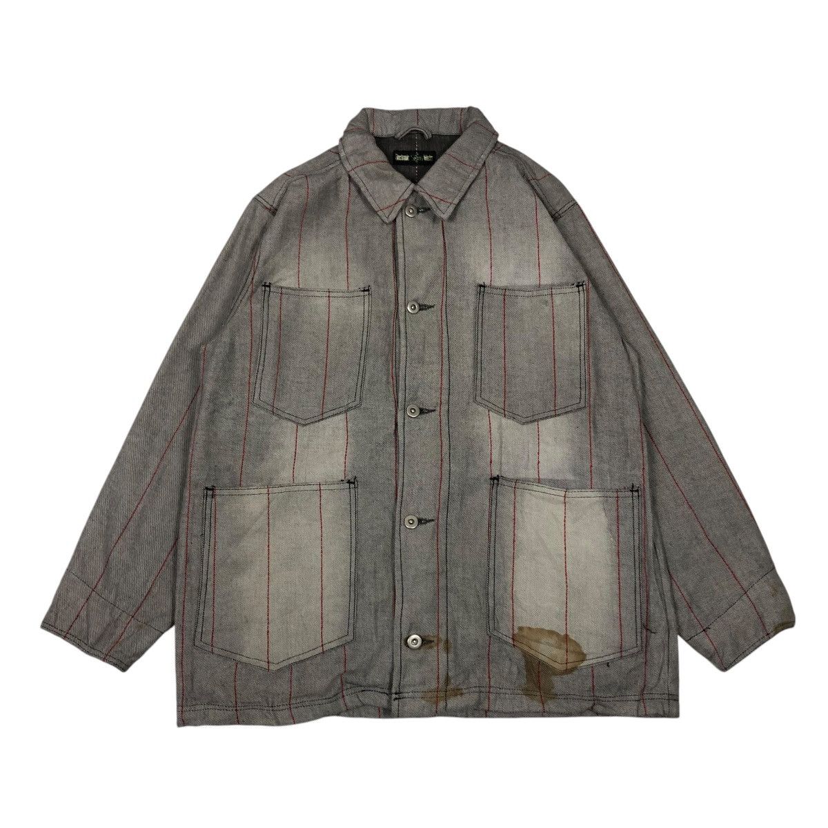 Japanese Brand VINTAGE HICKORY CHORE STRIPED JACKET ELECTRONIC ISSEYMIYAKE Size US L / EU 52-54 / 3 - 1 Thumbnail