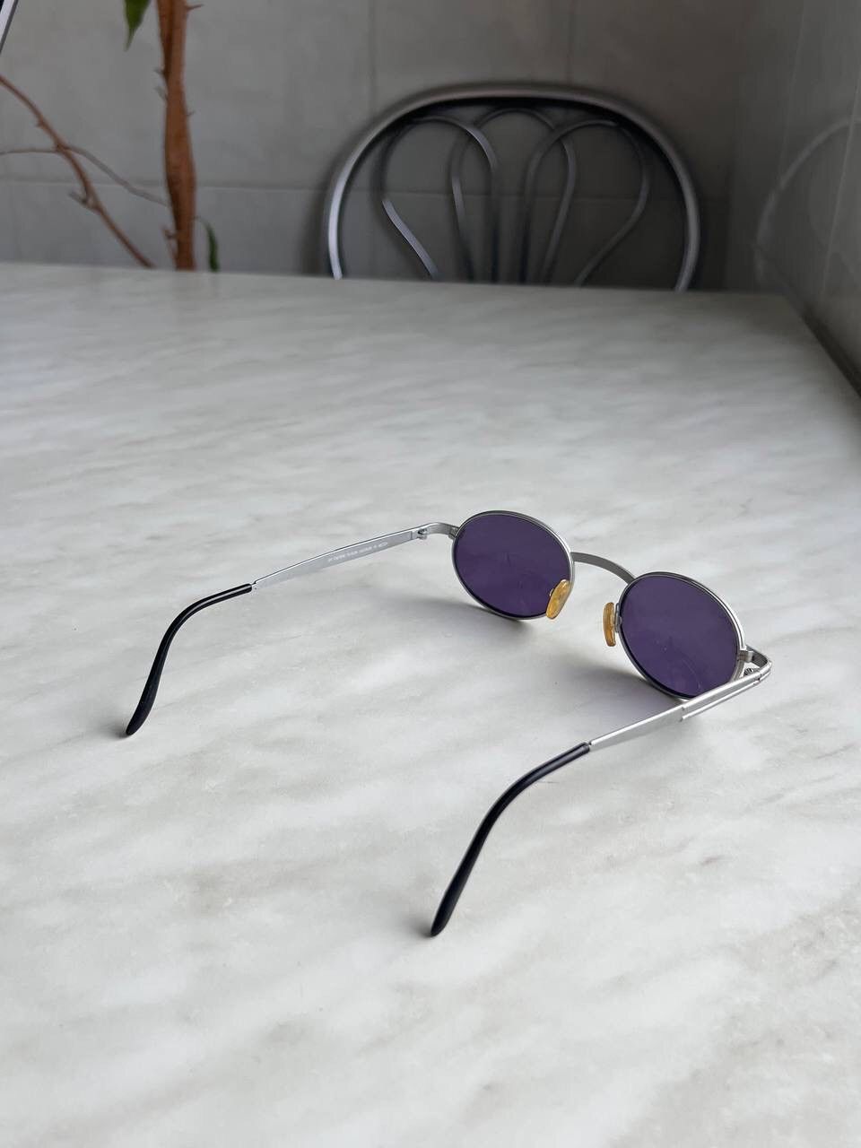 Japanese Brand × Vintage Vintage France 2000s Metal Gray Oval sunglasses France Size ONE SIZE - 4 Thumbnail