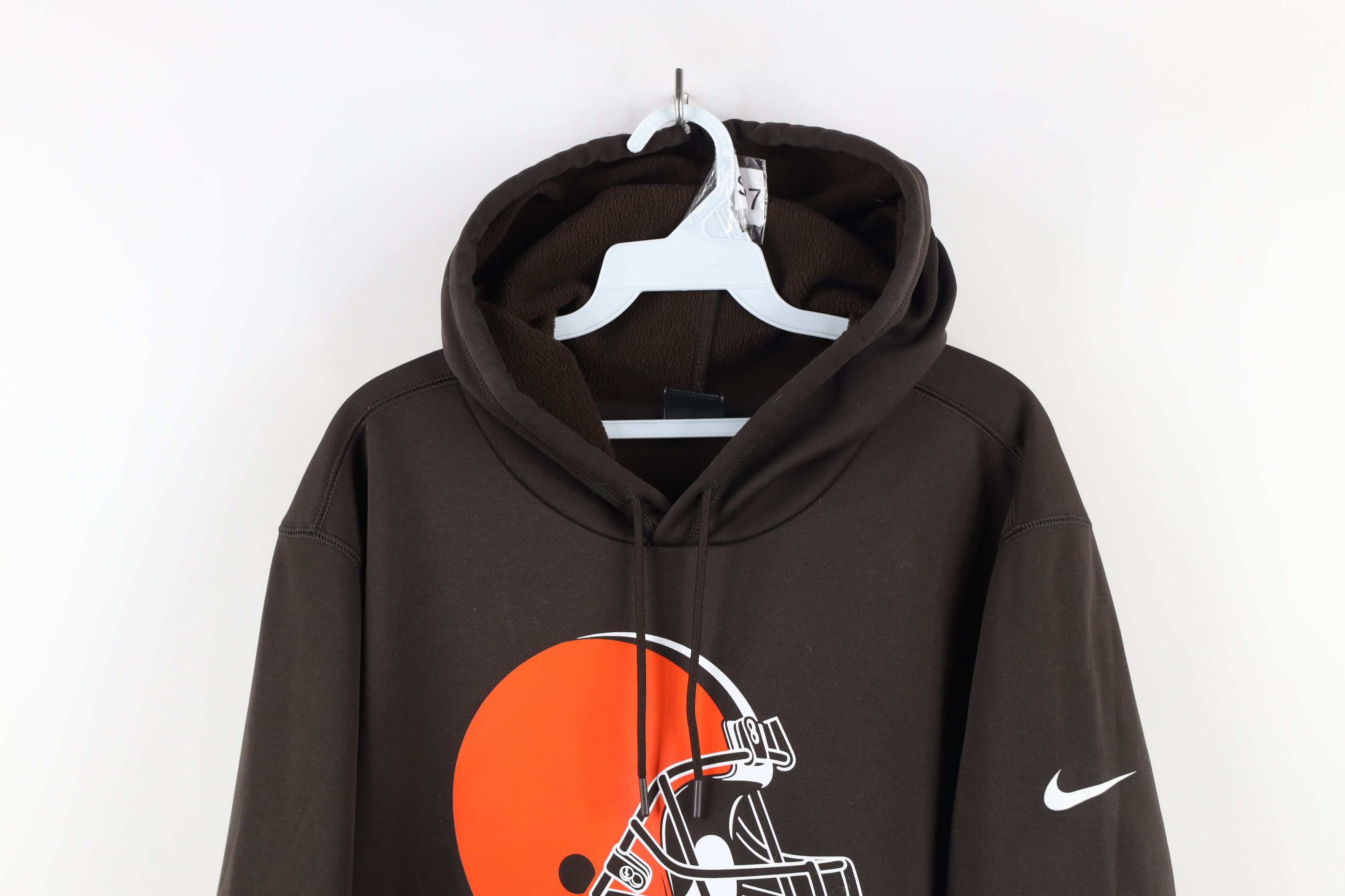 Nike × Vintage Nike Dri-Fit Cleveland Football Hoodie Sweatshirt Brown Size US L / EU 52-54 / 3 - 2 Thumbnail