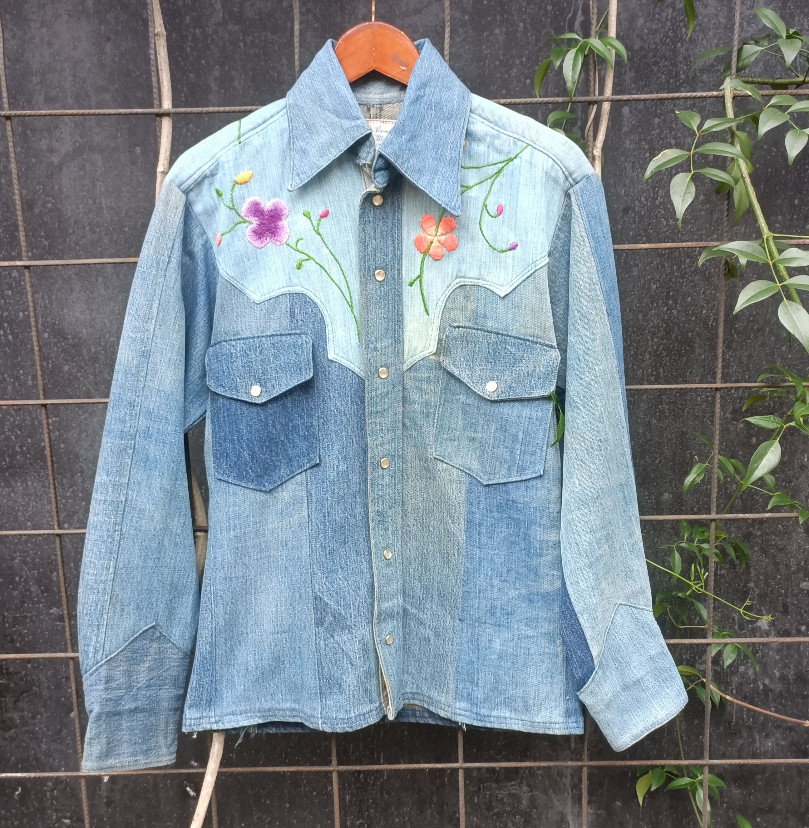 Vintage 70s-80s Denim Baron custom made western denim Size US L / EU 52-54 / 3 - 1 Thumbnail