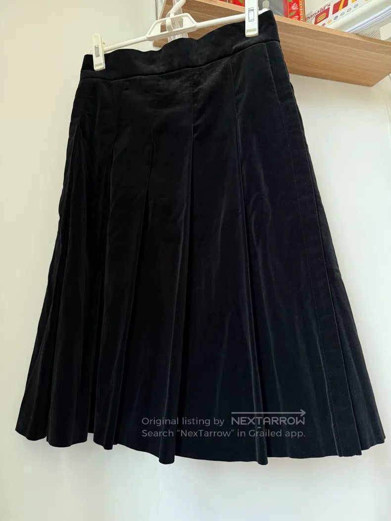Comme des Garcons Comme Des Garcons size XS Black Velvet Pleated Skirt Size 23" - 2 Thumbnail
