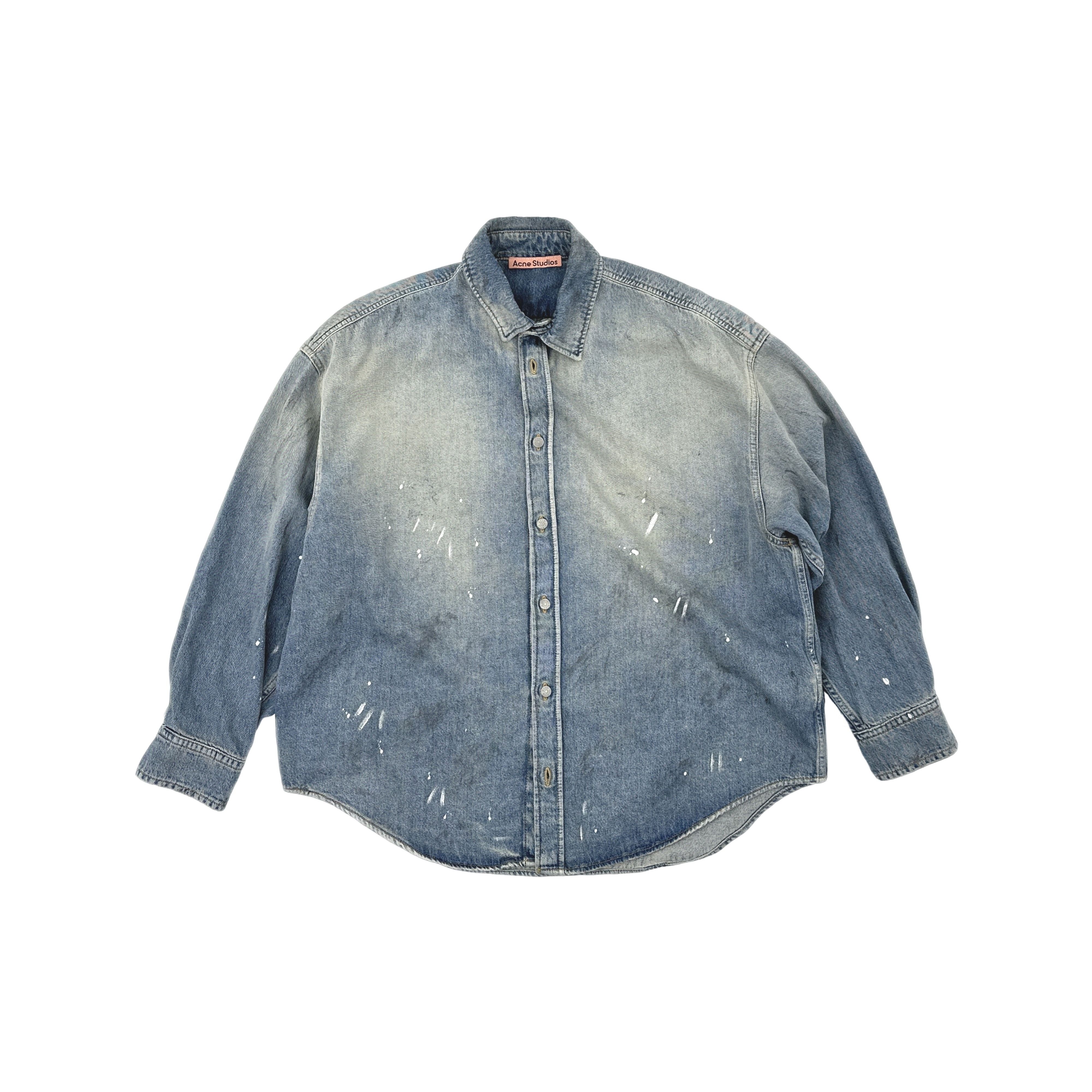 Acne Studios Acne Studios Distressed Paint Splatter Denim Shirt S Size US S / EU 44-46 / 1 - 1 Thumbnail