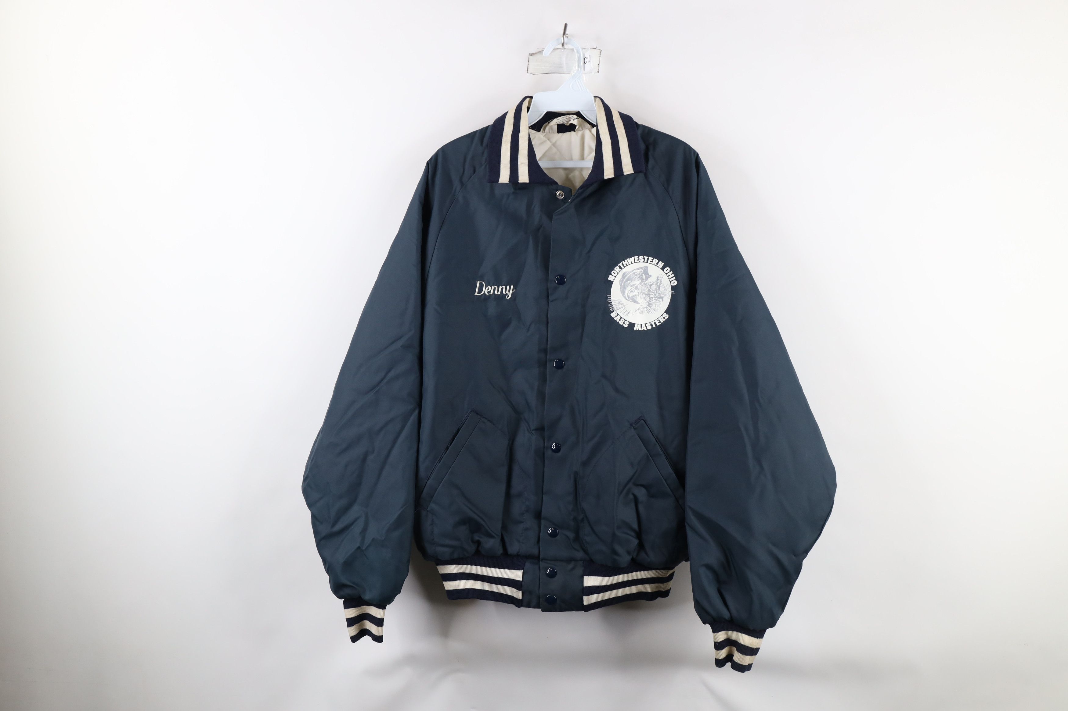 Vintage Vintage 70s Ohio Bass Masters Quilted Bomber Jacket USA Size US L / EU 52-54 / 3 - 1 Thumbnail