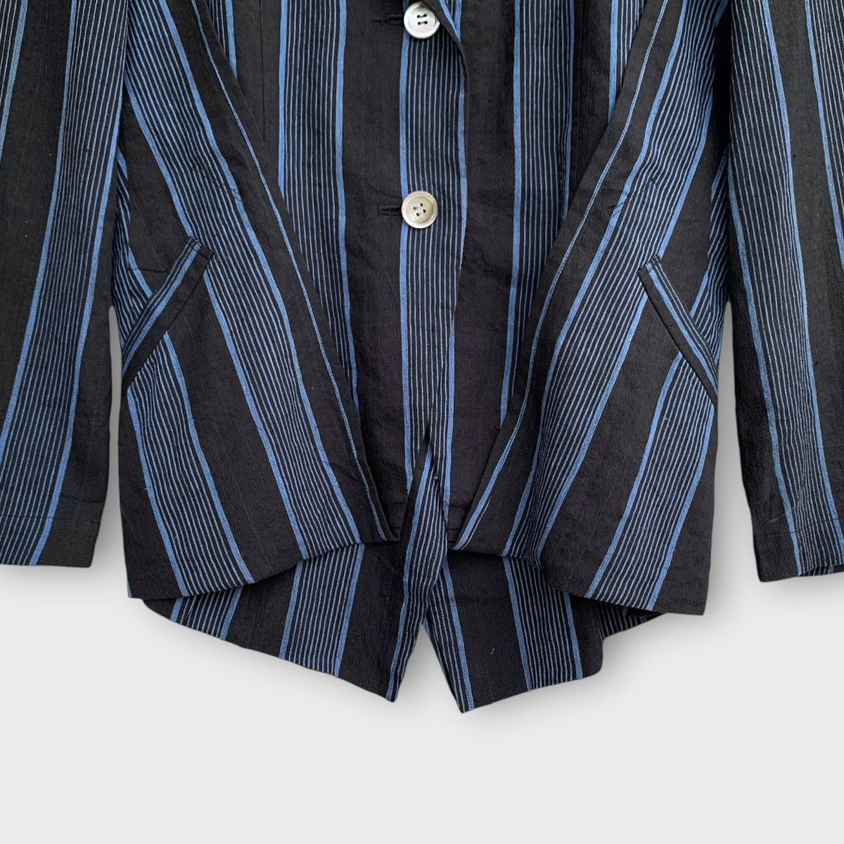 Issey Miyake 80s ISSEY MIYAKE ASYMMETRICAL STRIPED HEMP ARCHIVE WOMENS Size M / US 6-8 / IT 42-44 - 7 Thumbnail