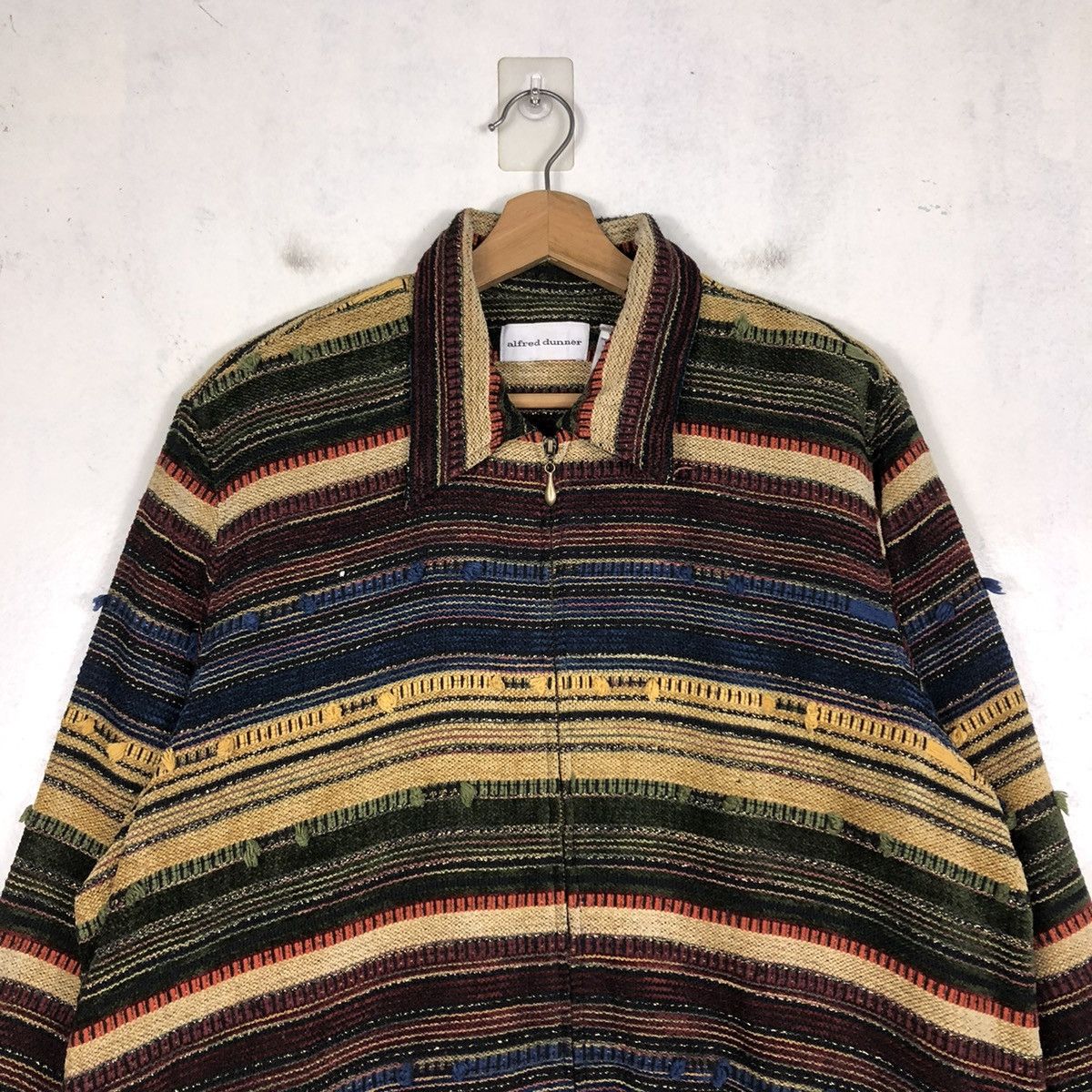 Vintage 📌VINTAGE HAND KNIT DESIGN ZIPPER ALFRED DUNNER ISSEY MIYAKE Size US M / EU 48-50 / 2 - 5 Thumbnail