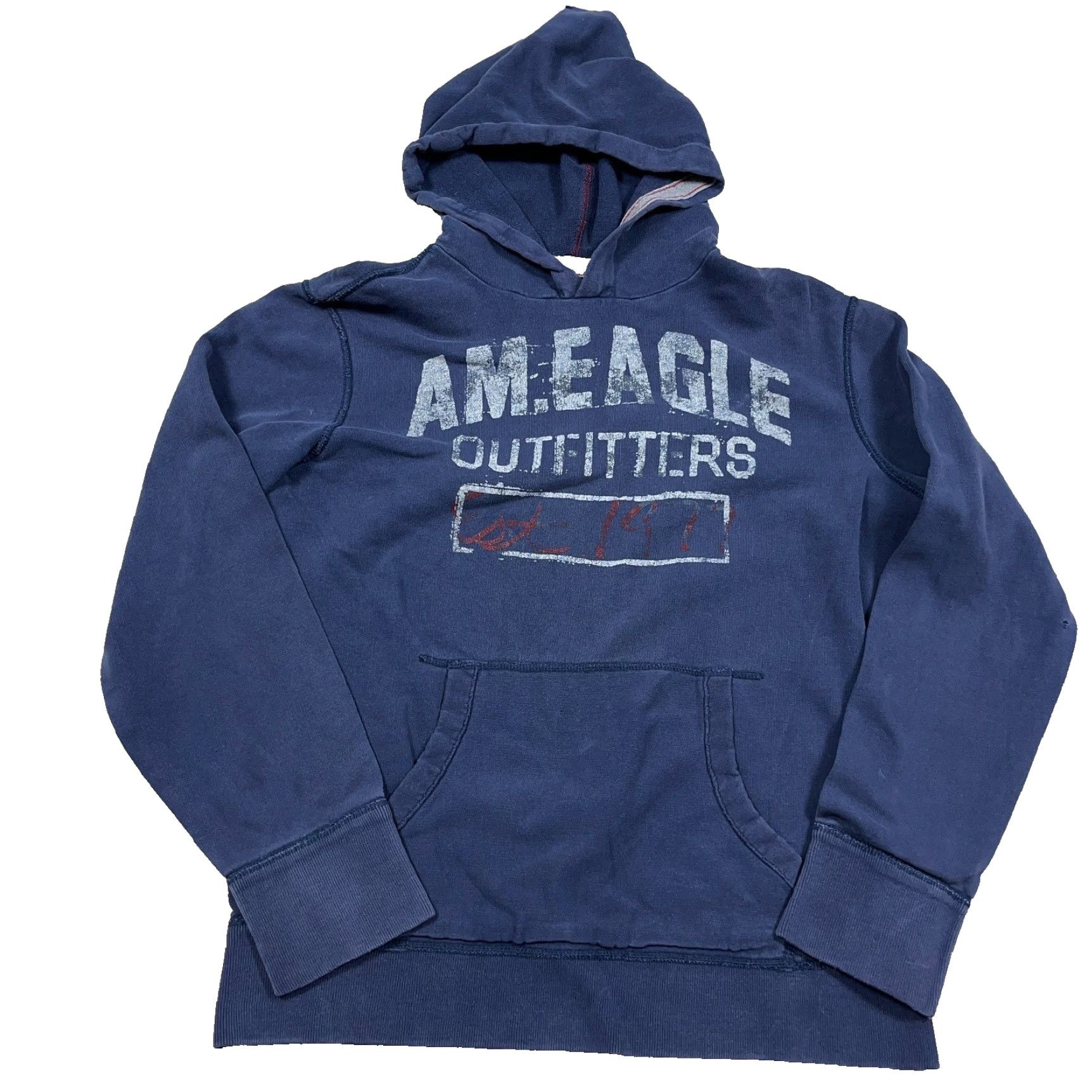 American Eagle Outfitters VINTAGE American Eagle Outfitters Hoodie Men L Blue Sweatshirt AE77 Spellout Hoodie Embroidered Logo Size US L / EU 52-54 / 3 - 2 Thumbnail
