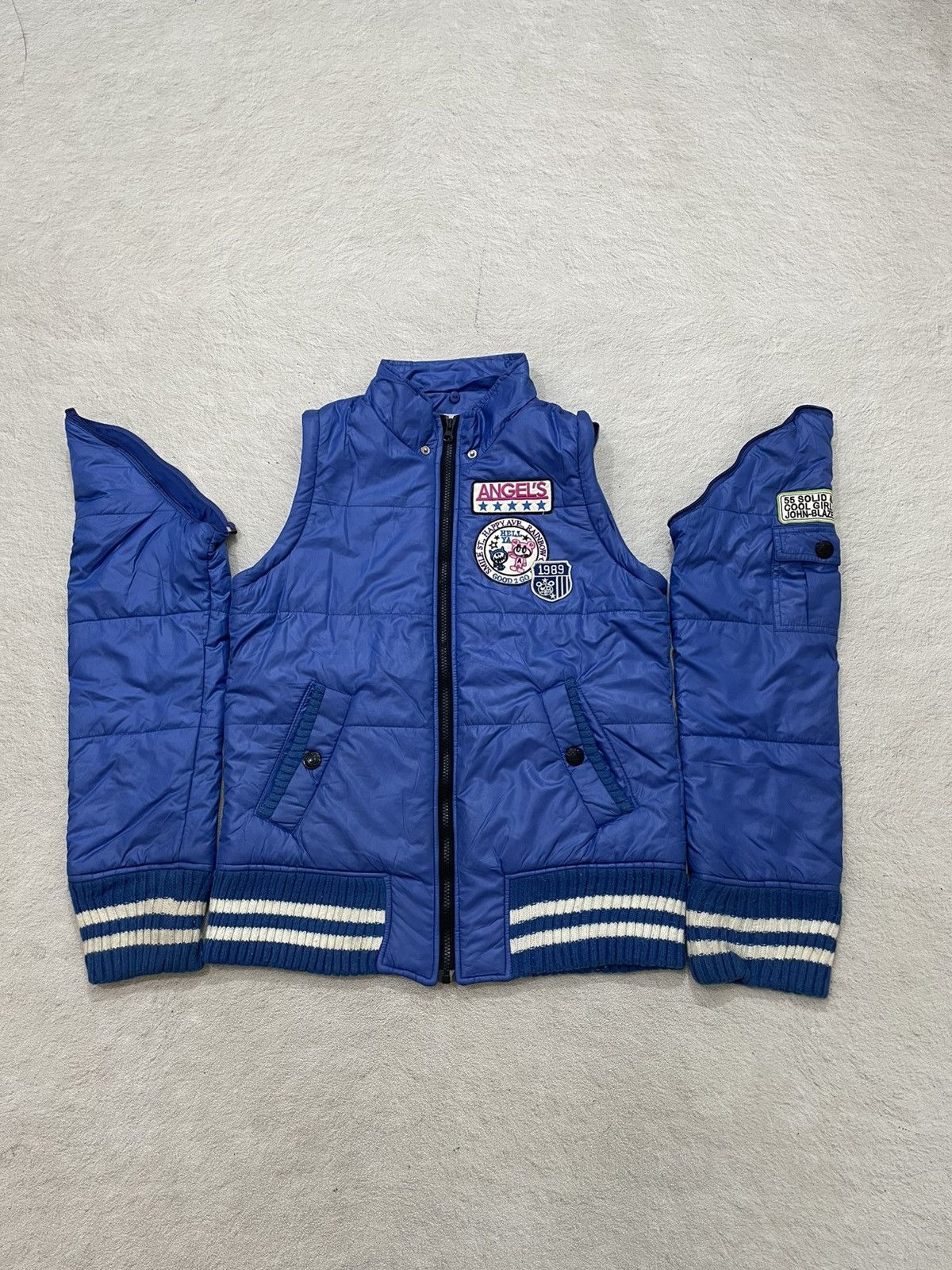 Angel Blue 2000s Angel Blue Puffer Vest Detachable Sleeves & Patch Y2K Size US S / EU 44-46 / 1 - 2 Thumbnail
