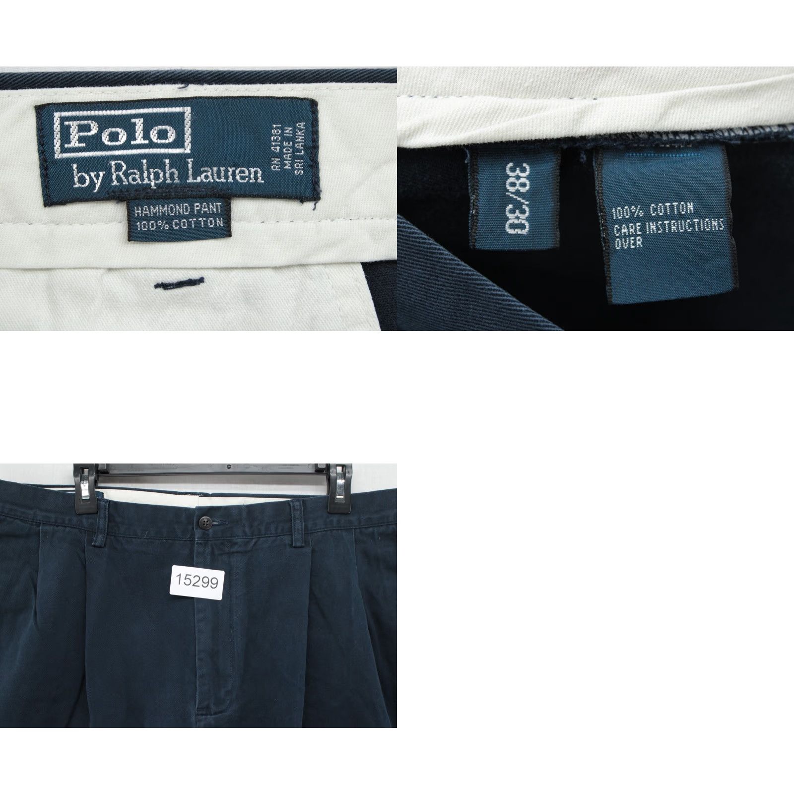 Polo Ralph Lauren VINTAGE Polo Ralph Lauren Pants Men 38x29 Navy Blue Hammond Pleated Cuffed 90s Polo Ralph Lauren Hammond Pants Men 38x29 Navy Blue 90s Size US M / EU 48-50 / 2 - 8 Thumbnail