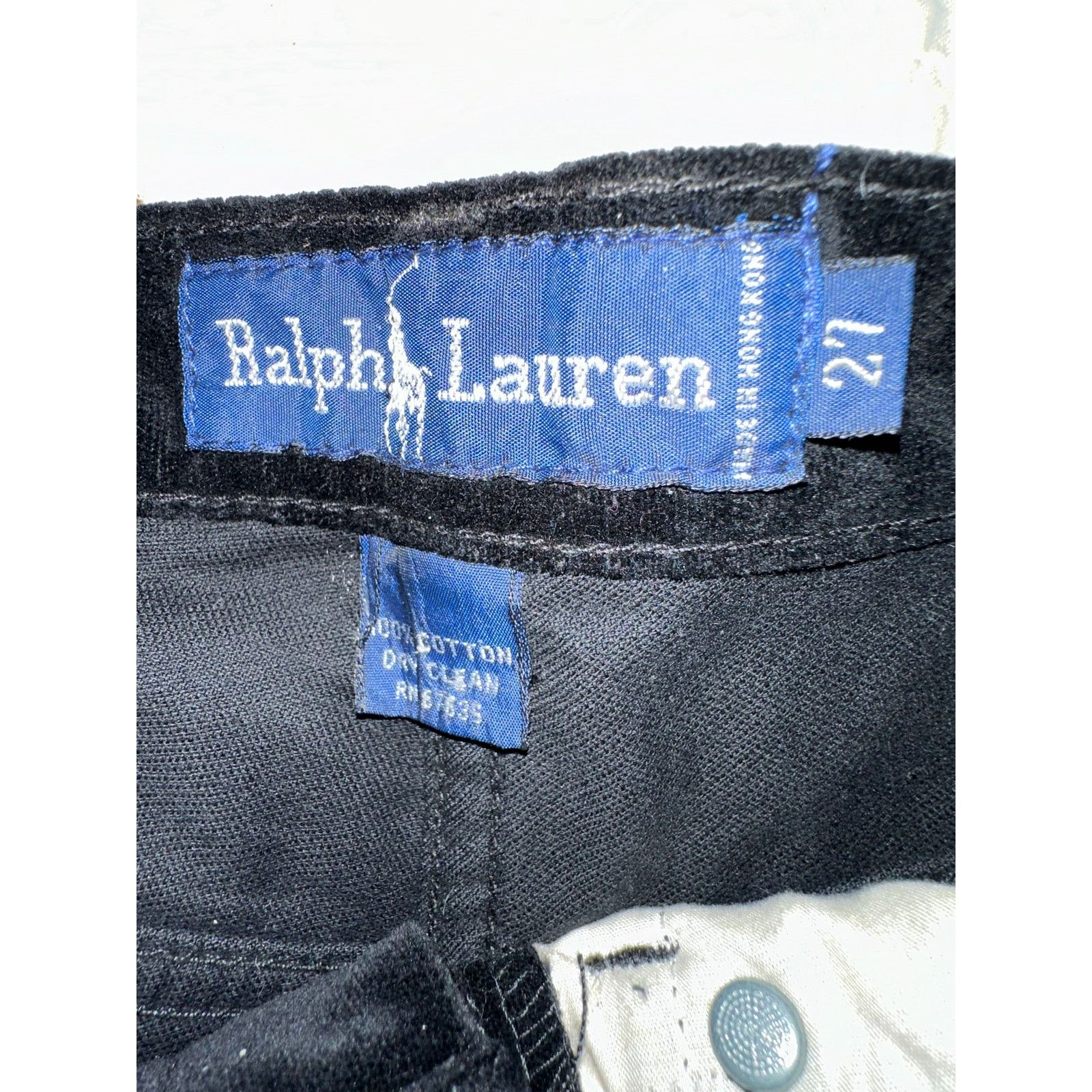 Ralph Lauren 80'S RALPH LAUREN BLACK COTTON VELVET HIGH WAISTED JEANS 27 Size 27" / US 4 / IT 40 - 4 Thumbnail