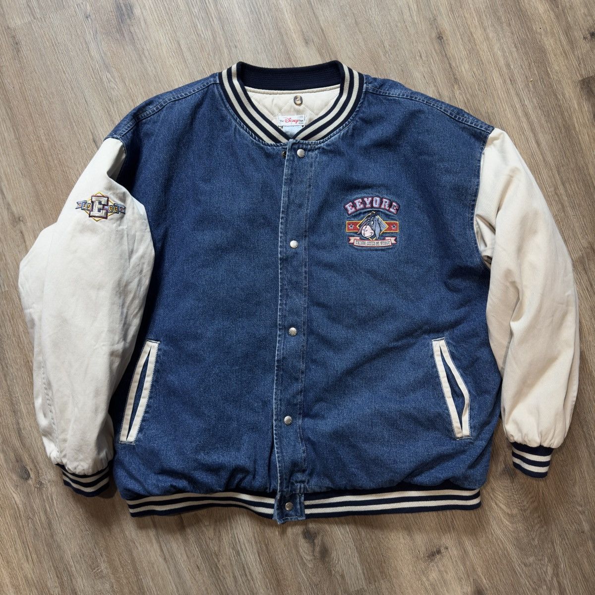 Disney × Vintage Disney Eeyore Vintage Denim Varsity Jacket Size US XXL / EU 58 / 5 - 1 Thumbnail