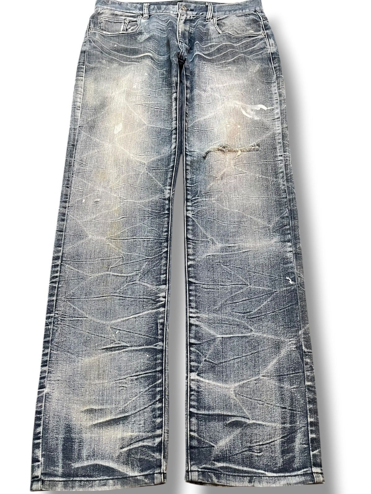 Japanese Brand Vintage Japanese Brand Honeycomb Distressed Soft Denim Size US 32 / EU 48 - 1 Thumbnail