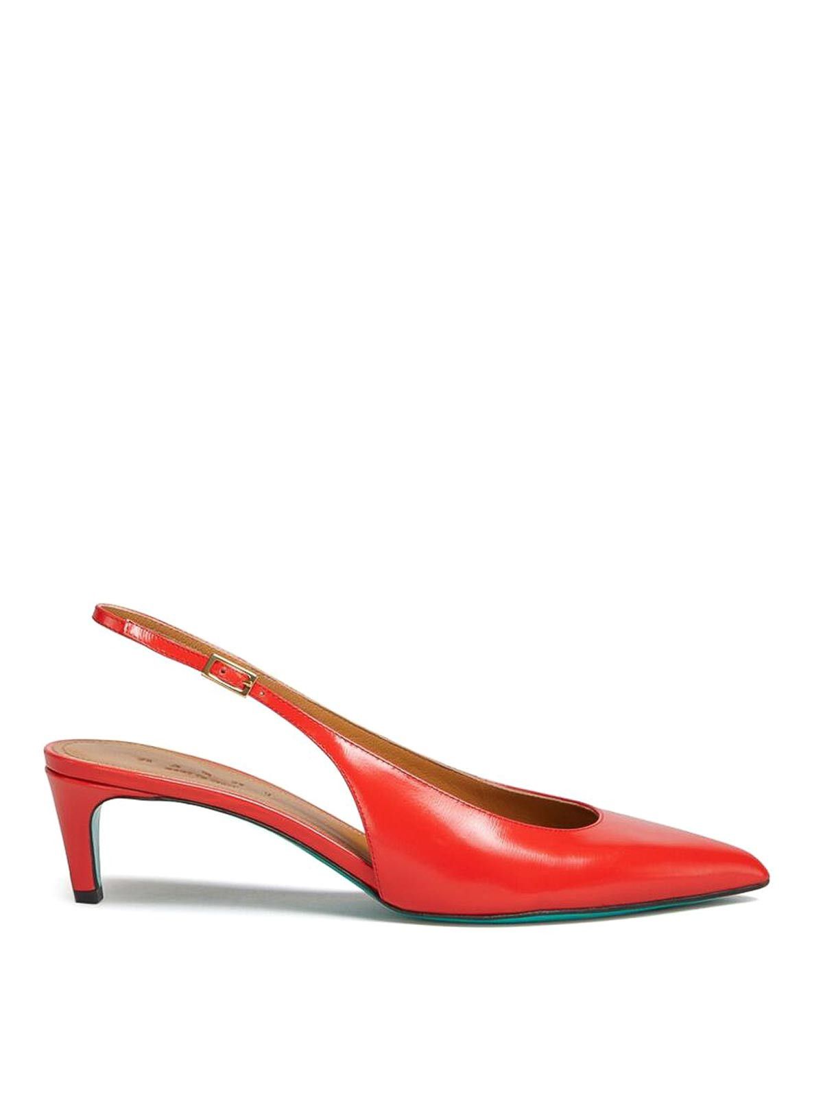 Marni o1w1db10824 Sling Back Pumps in Red Size US 8 / IT 38 - 1 Thumbnail