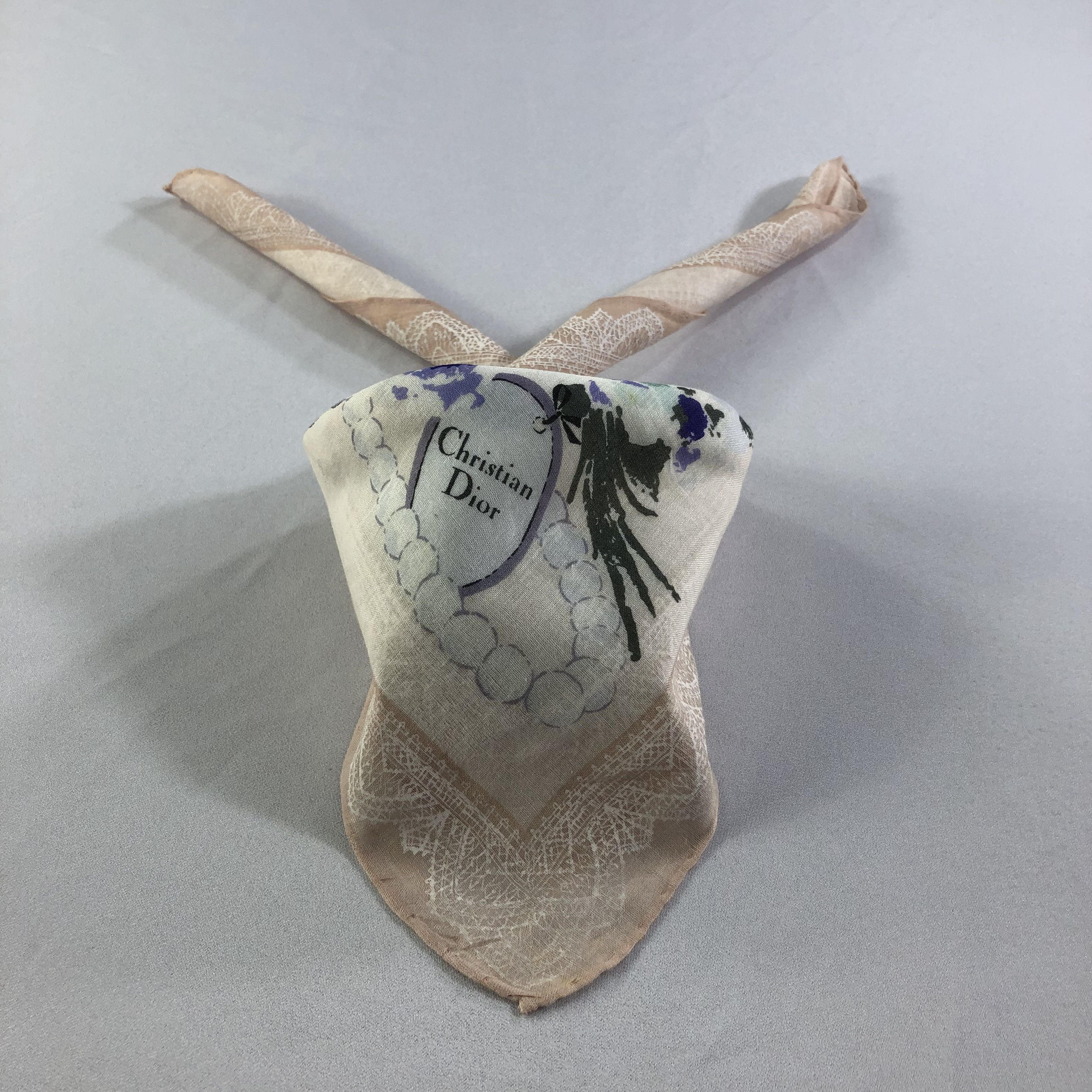Christian Dior Monsieur Christian Dior Handkerchief Neckerchief Bandana H1636 Size ONE SIZE - 2 Thumbnail