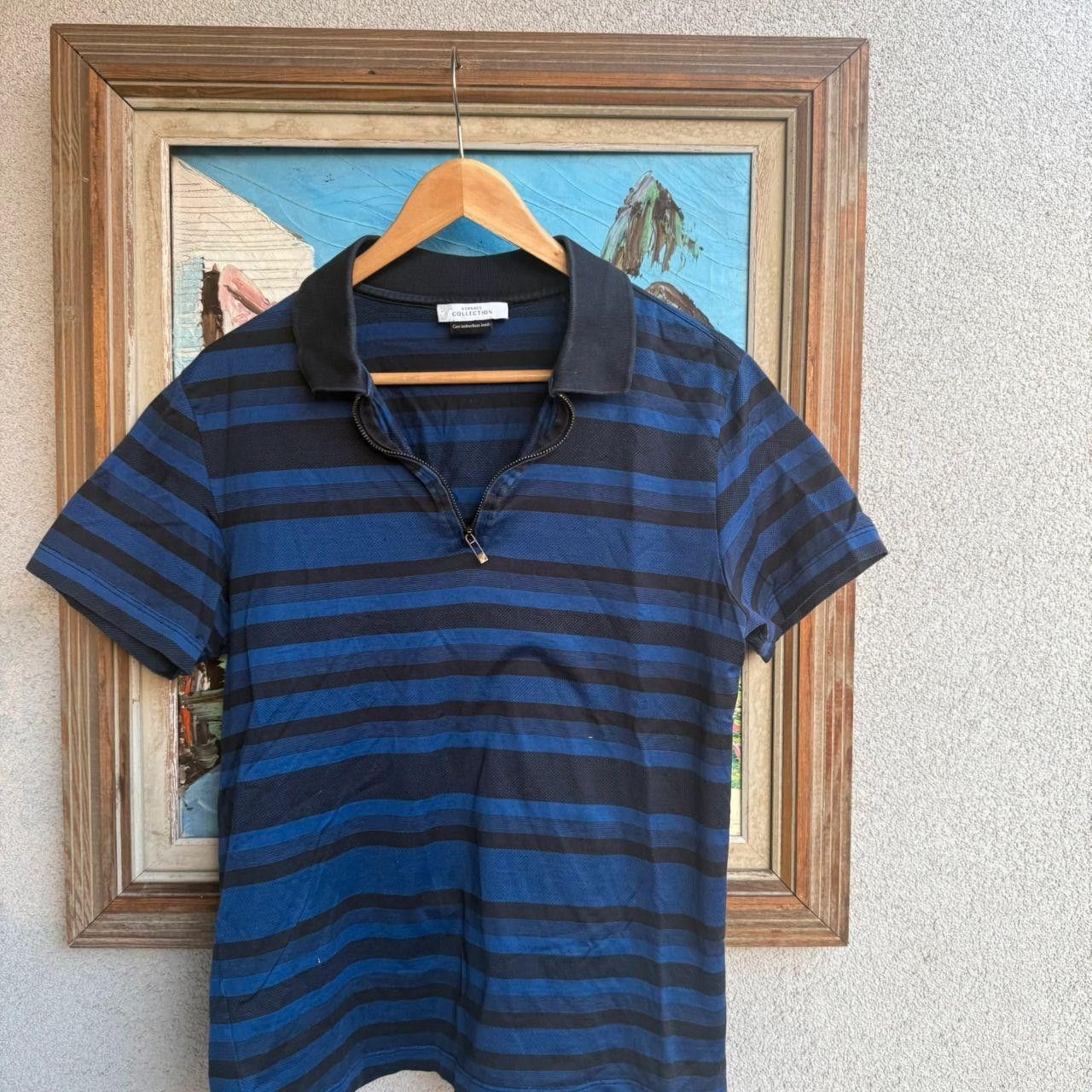 Versace Versace Polo Shirt Quarter Zip Vintage Striped Size US M / EU 48-50 / 2 - 3 Thumbnail