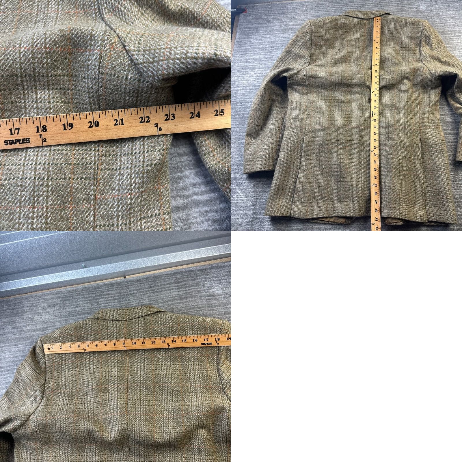 CO Dunn & Co Blazer Mens 46 Green Tweed Glen Plaid Wool Jacket Blazer Vintage Notch 2-Button Single-Breasted Regular Mar 46 Green Mens Size 46R - 9 Thumbnail