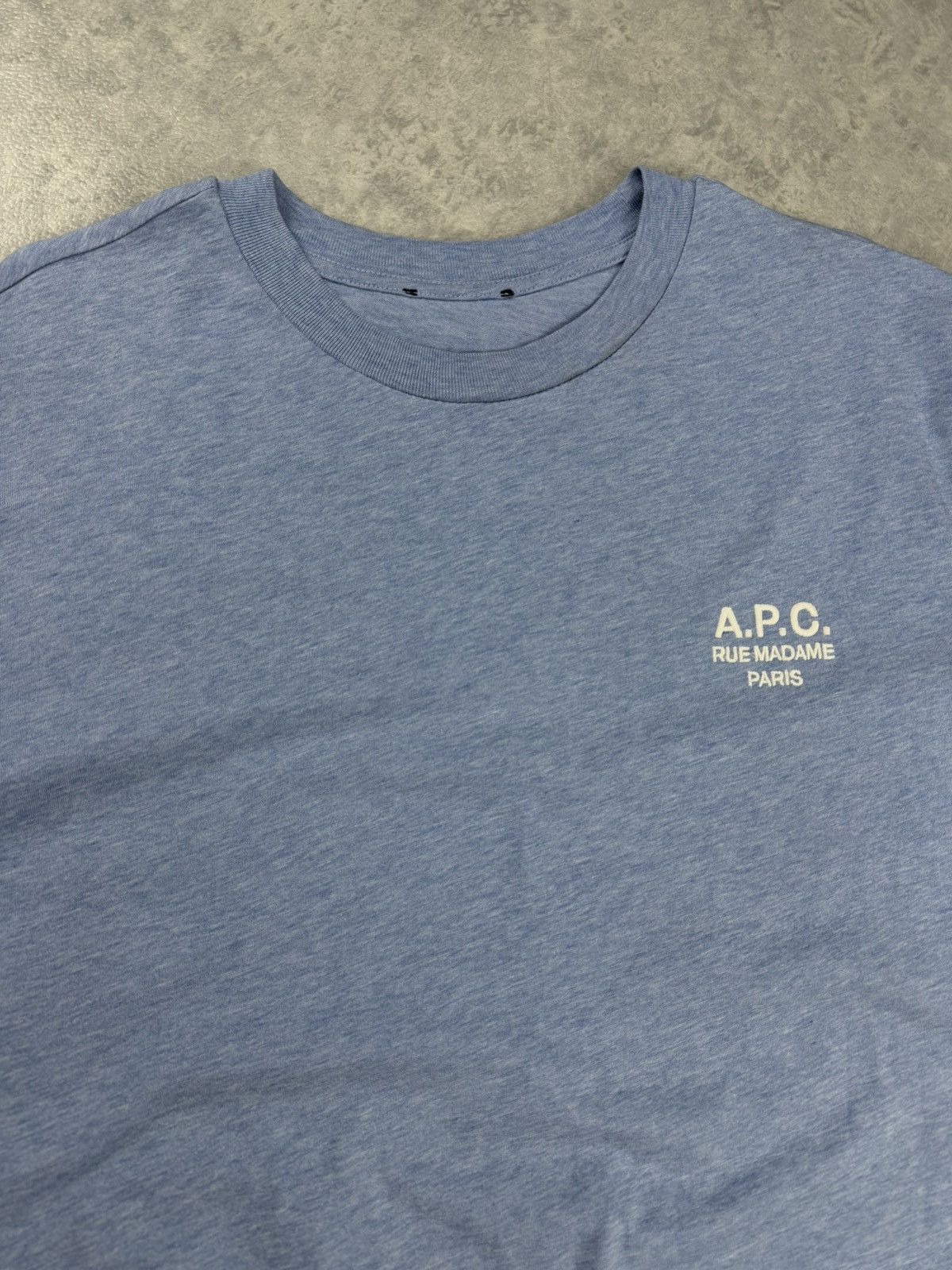 A.P.C. A.P.C. Rue Madame Paris Logo T-Shirt Blue Cotton Size M / US 6-8 / IT 42-44 - 2 Thumbnail