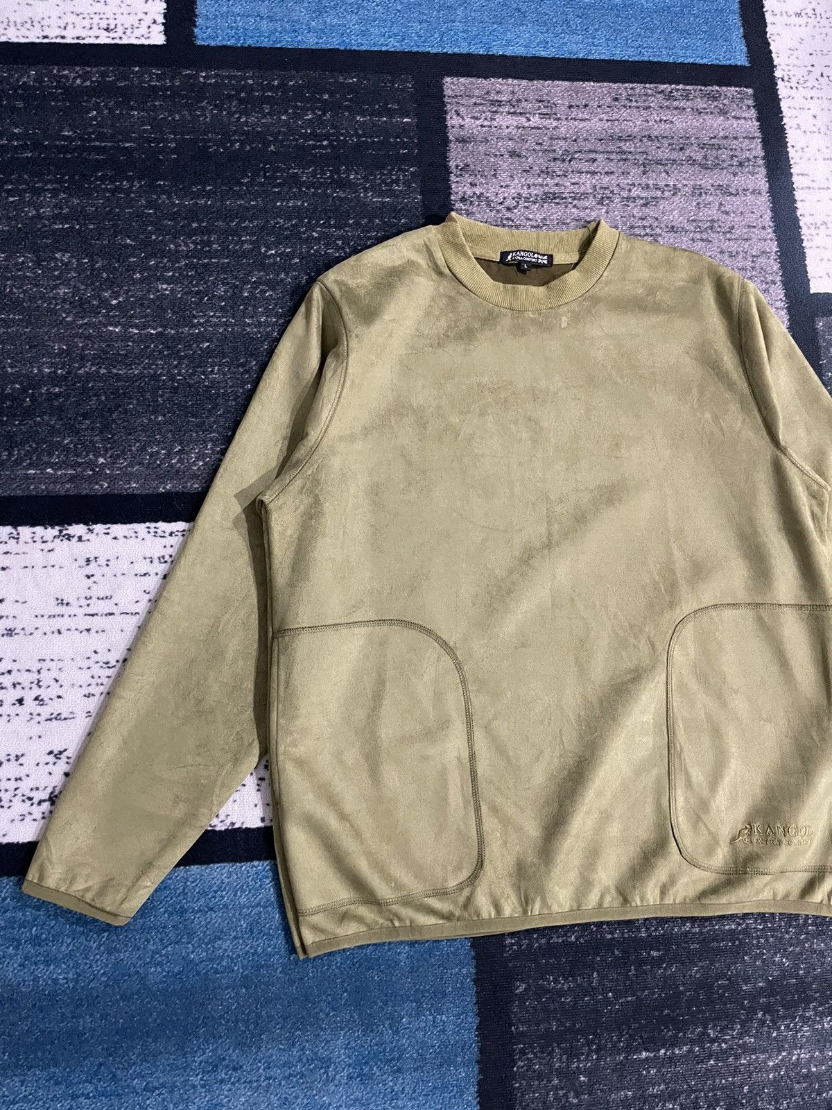 Kangol Vintage Kangol Velvet Green Sweatshirt Size US L / EU 52-54 / 3 - 4 Thumbnail