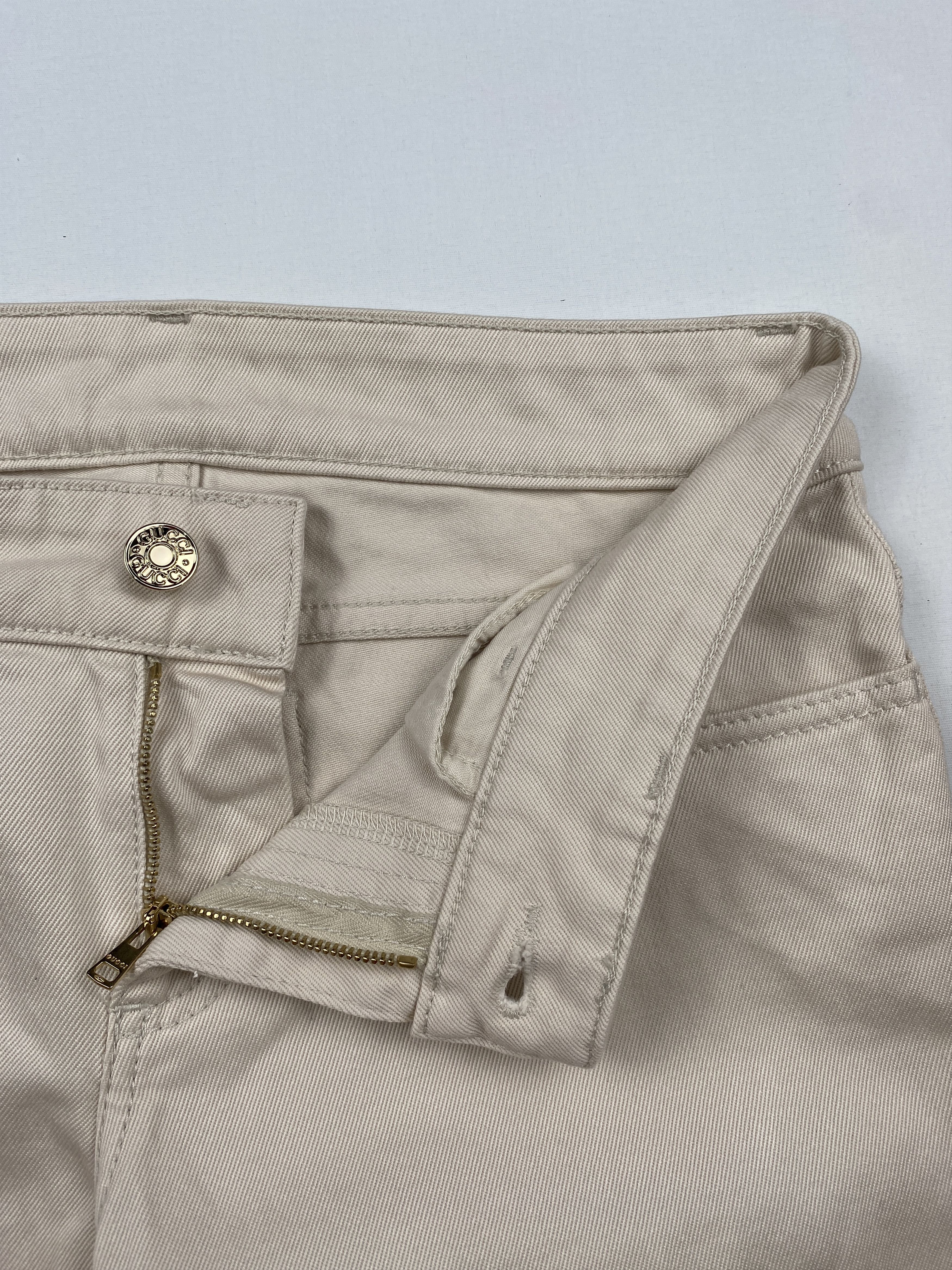 Gucci Embroidered Heart Crest Denim Pants Size 25" / US 0 / IT 36 - 7 Thumbnail