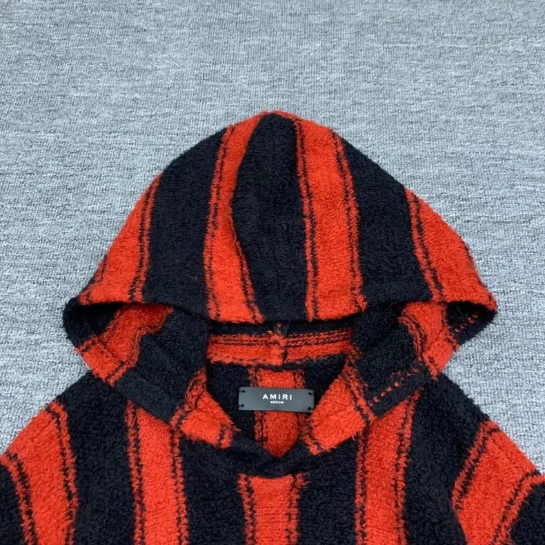 Amiri Amiri Black and Red Striped Wool Hoodie Sweatshirt Size US M / EU 48-50 / 2 - 4 Thumbnail