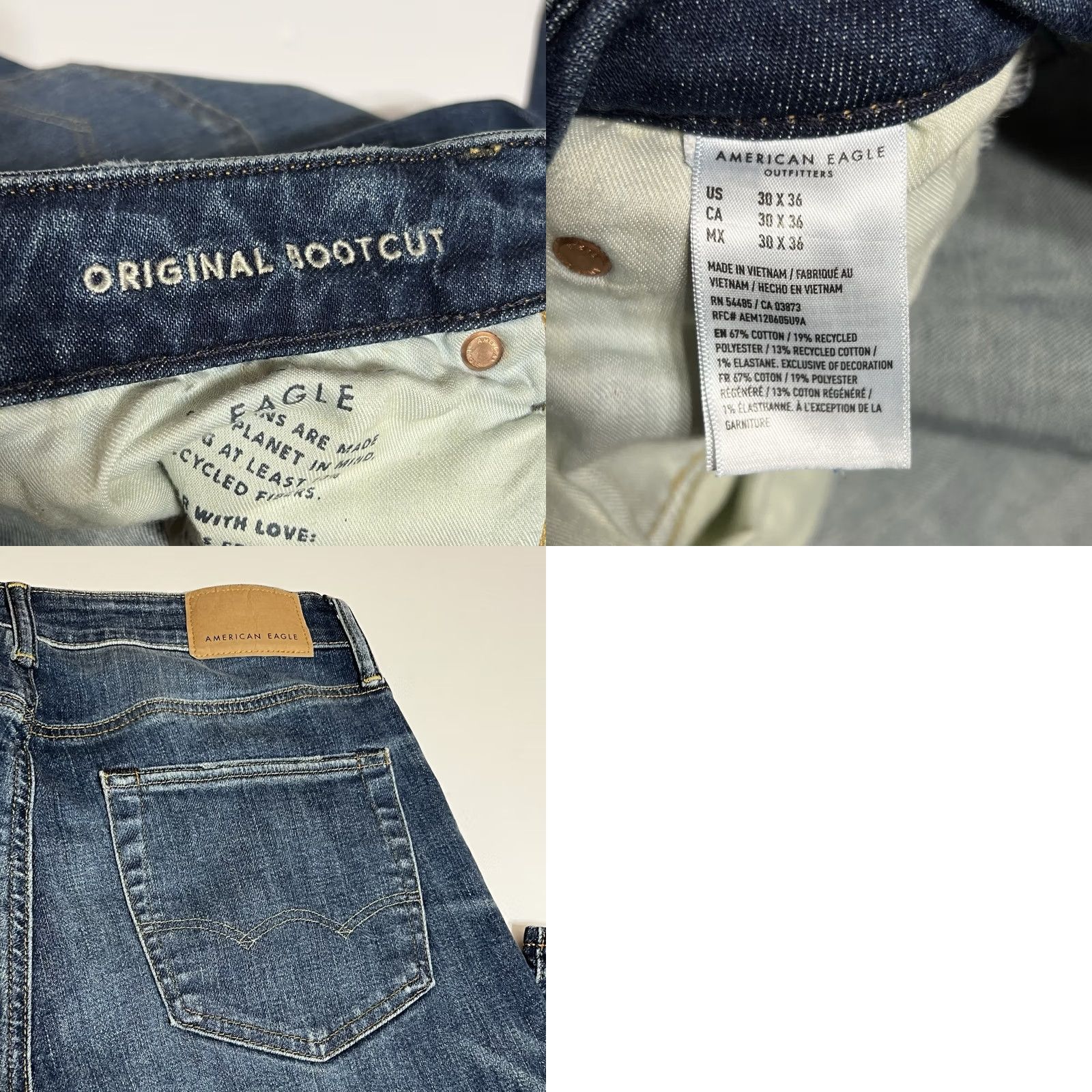 American Eagle Outfitters American Eagle Outfitters Jeans Mens 30x36 30x34 Blue Bootcut Western Cowboy Regular Rise Mid Denim Size US 30 / EU 46 - 8 Thumbnail