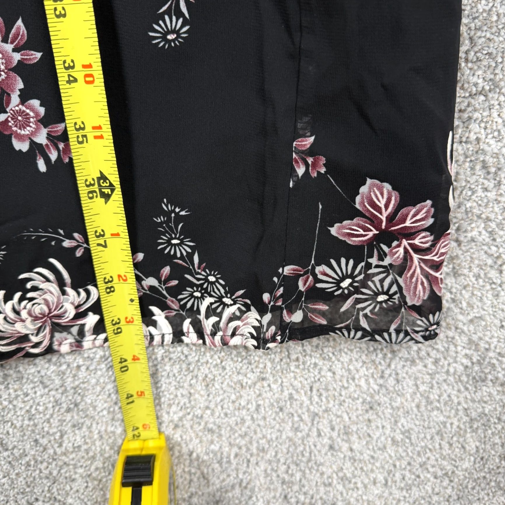 Vintage Nina Leonard Dress 1X Plus Smocked Dark Floral Romantic Chiffon Bohemian Gothic Whimsigoth Size XL / US 12-14 / IT 48-50 - 4 Thumbnail