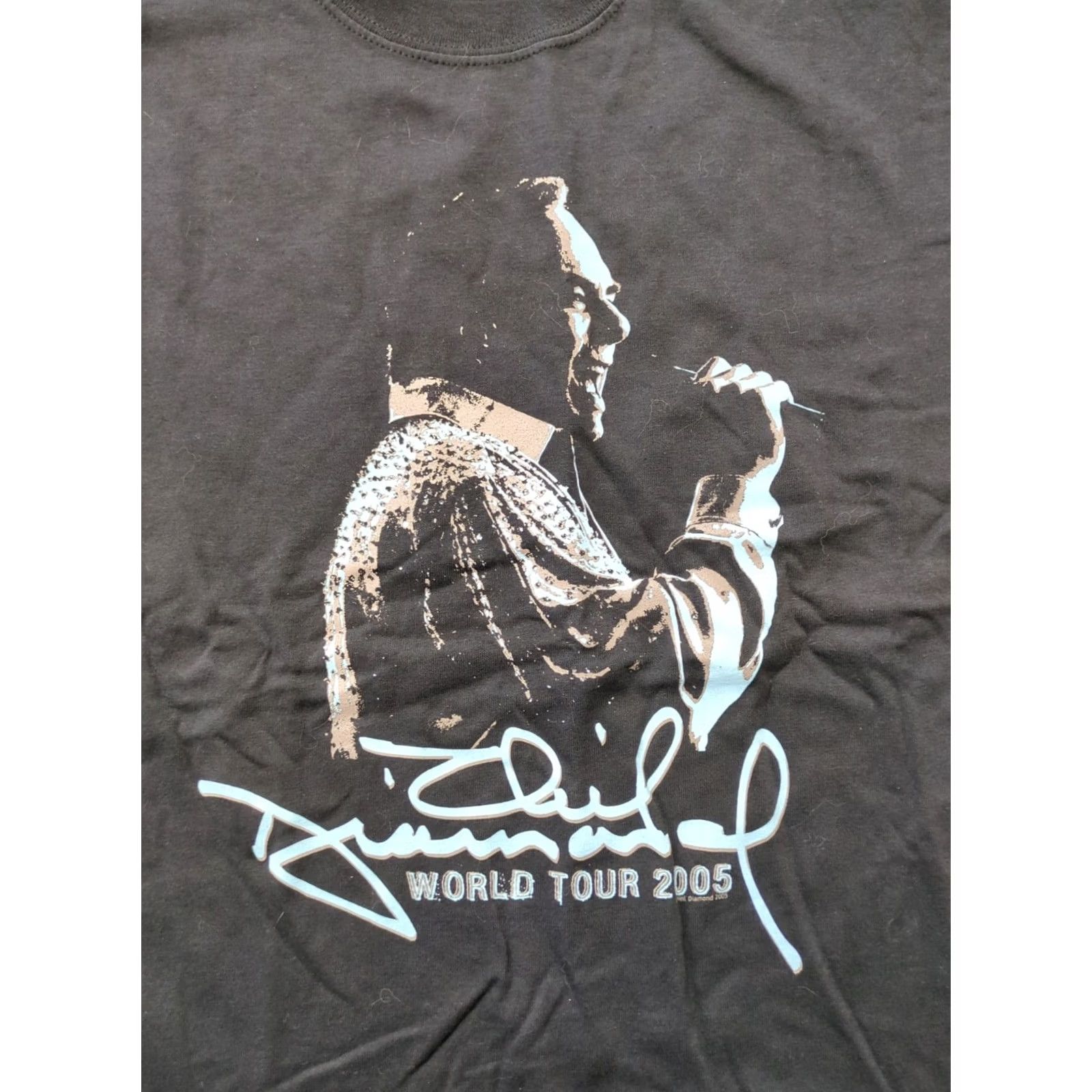Gildan VINTAGE Neil Diamond 2005 World Tour Graphic Print Men's T-Shirt XL XL Black Graphic Print Band Music 2000's Men Size US XL / EU 56 / 4 - 2 Thumbnail