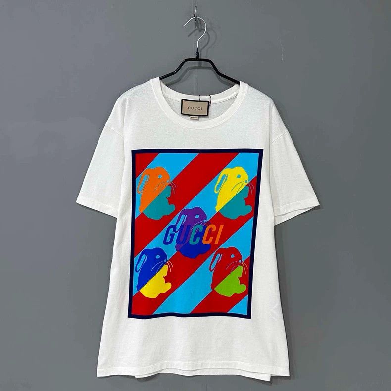 Gucci Gucci Rabbit Print Short Sleeve T-Shirt-yf Size US M / EU 48-50 / 2 - 1 Thumbnail