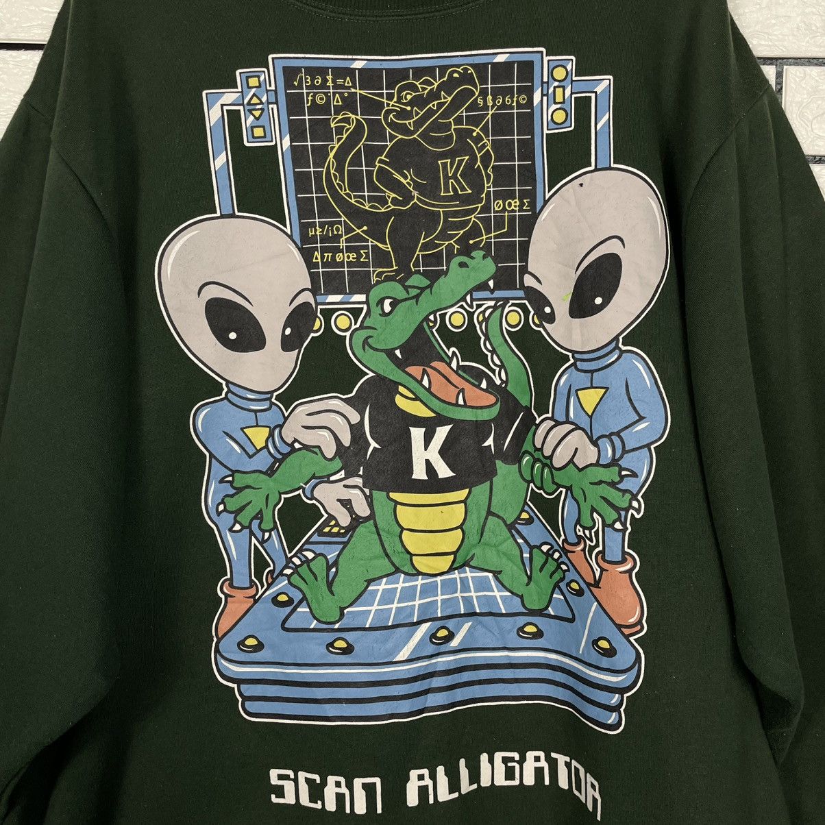 Japanese Brand Scan Alligator Green Crewneck Sweatshirt Size US L / EU 52-54 / 3 - 10 Thumbnail