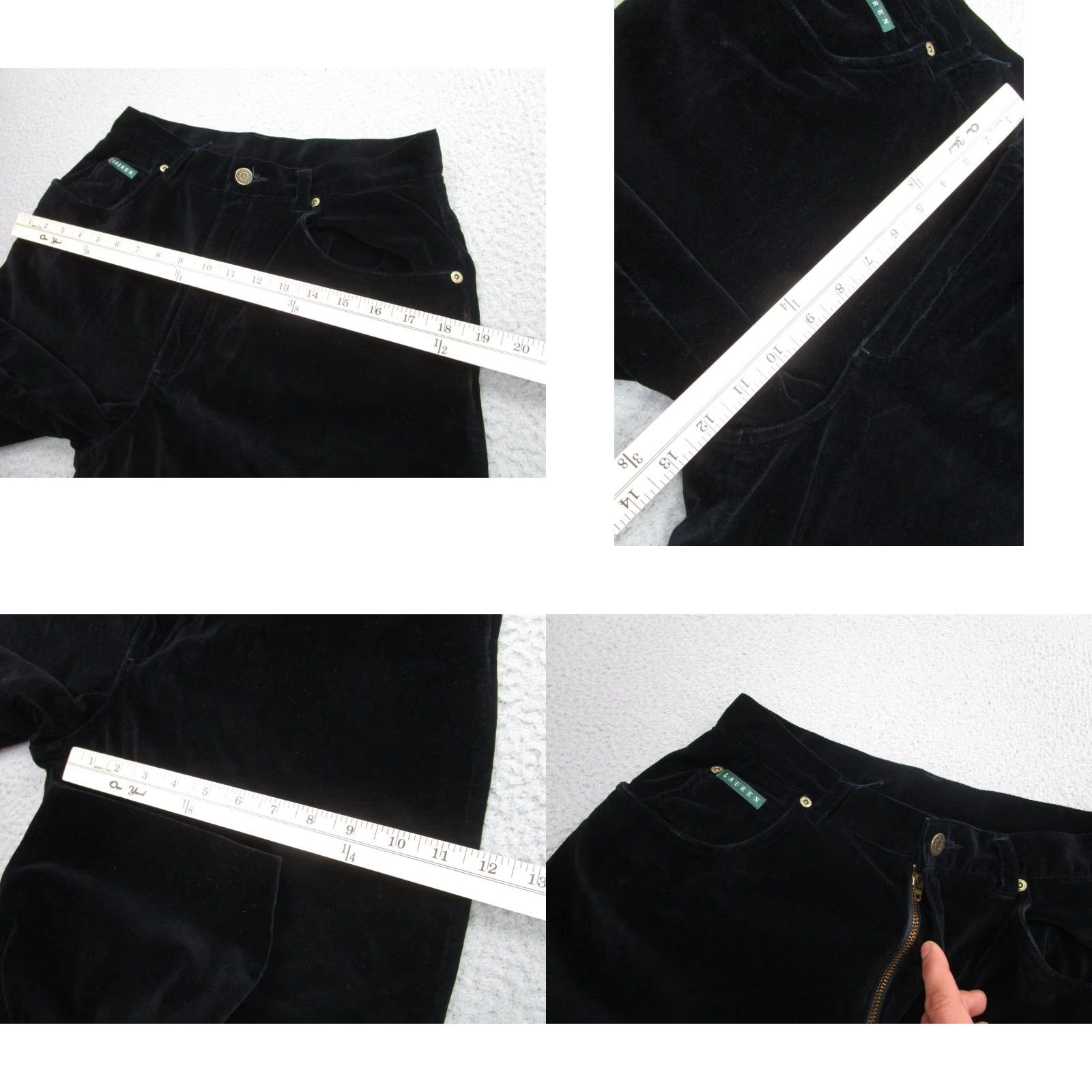 Ralph Lauren VINTAGE Ralph Lauren Pants Womens 10 Black Velvet Y2K Loose Baggy Classic Size 32" / US 10 / IT 46 - 8 Thumbnail
