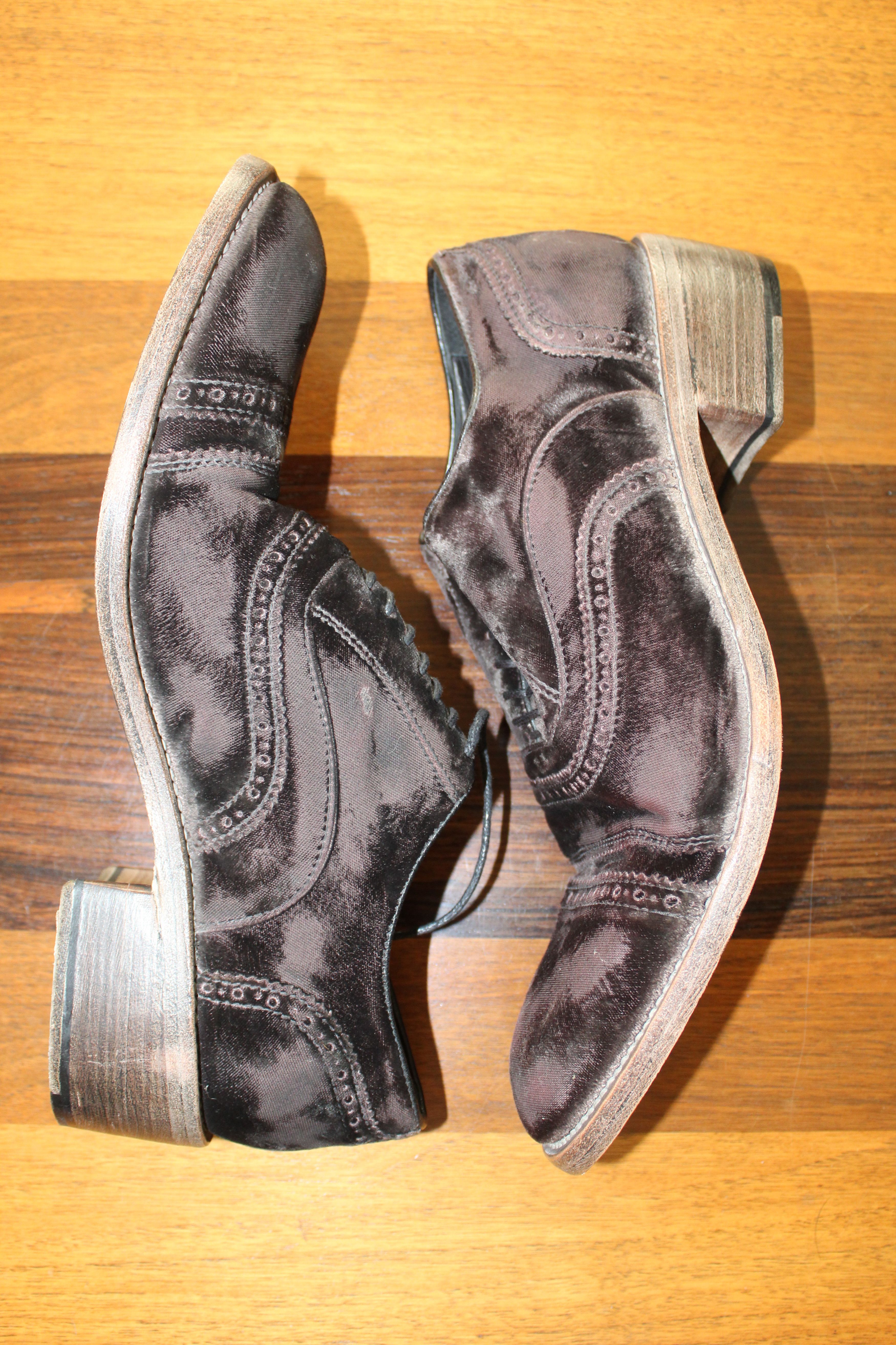 John Varvatos Varvatos #2122 “Parisian Double Balmoral” – Oxblood Velvet Size US 11 / EU 44 - 1 Thumbnail