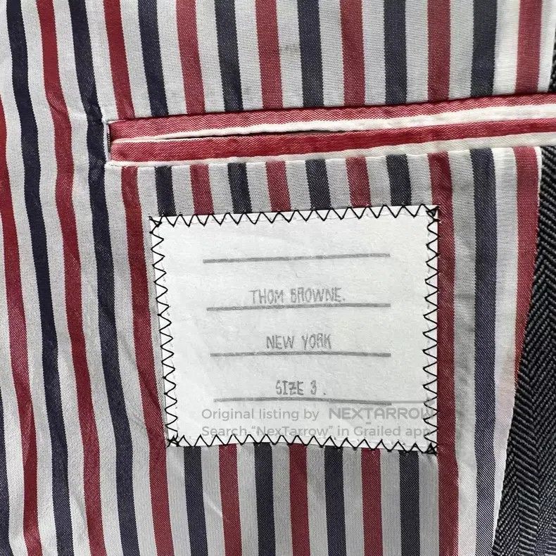 Thom Browne Thom Browne Dark gray striped lining jacket Size US L / EU 52-54 / 3 - 7 Thumbnail