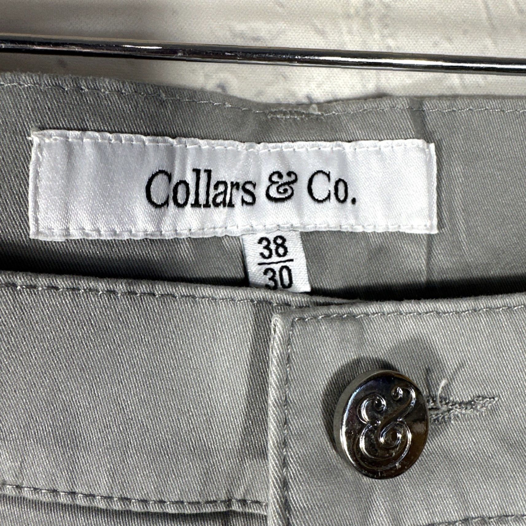 CO VINTAGE NWT Collars & Co CEO Chino Five Pocket Cotton Stretch Pants Grey 38x30 Size US 38 / EU 54 - 3 Thumbnail