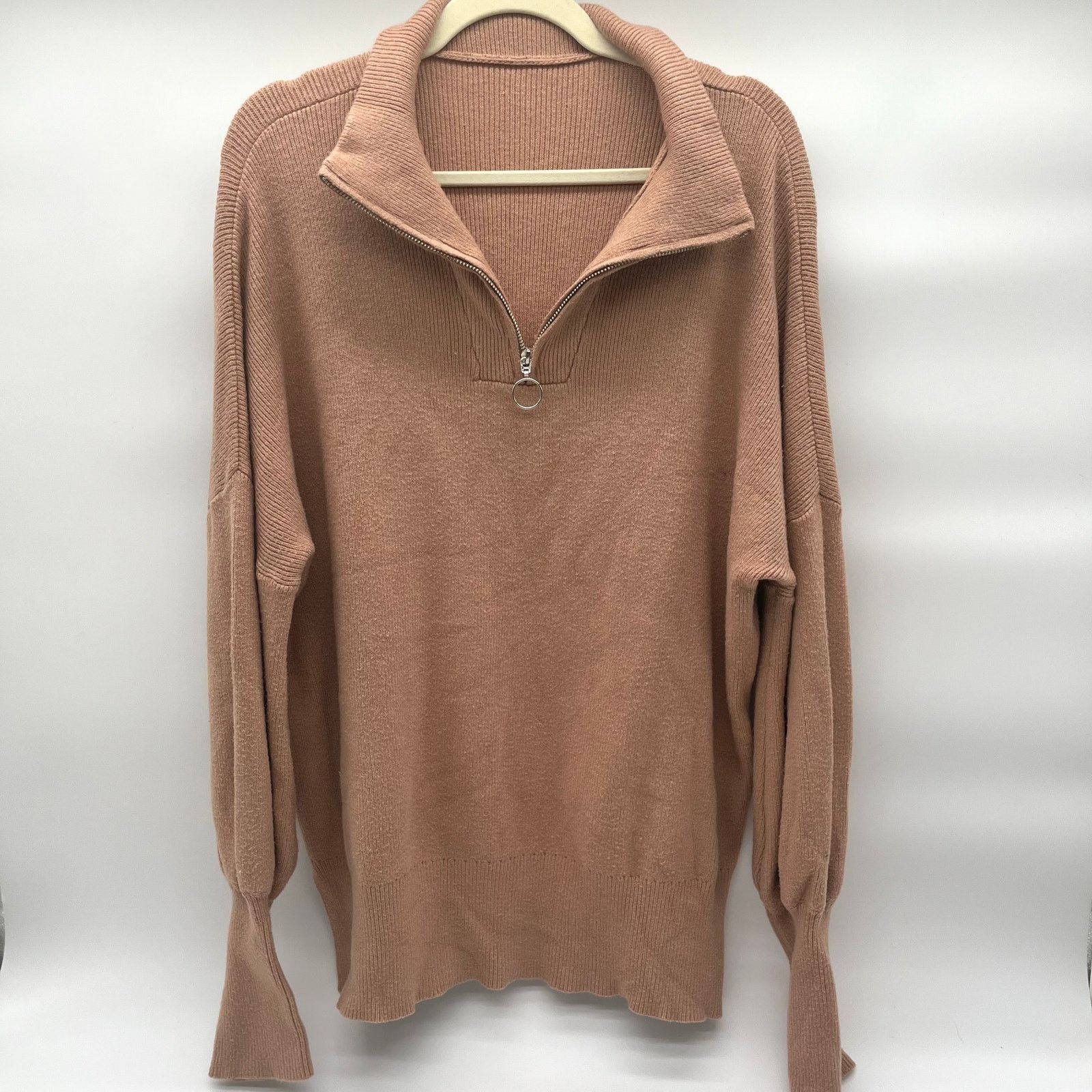 Unknown London Quarter Zip Collared Sweater, Beige, XL, Unisex Size XL / US 12-14 / IT 48-50 - 1 Thumbnail